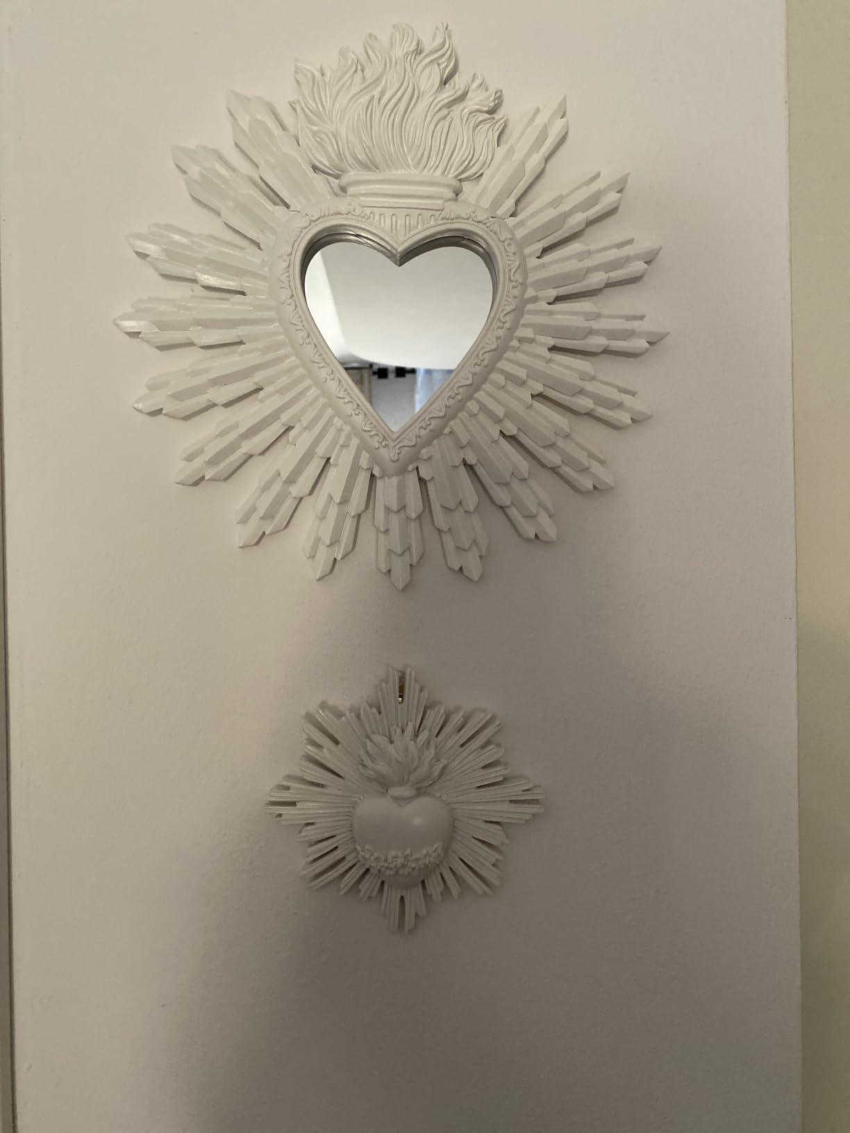 Baroni Home Ex Voto Cuore Specchio Parete Rosa resina