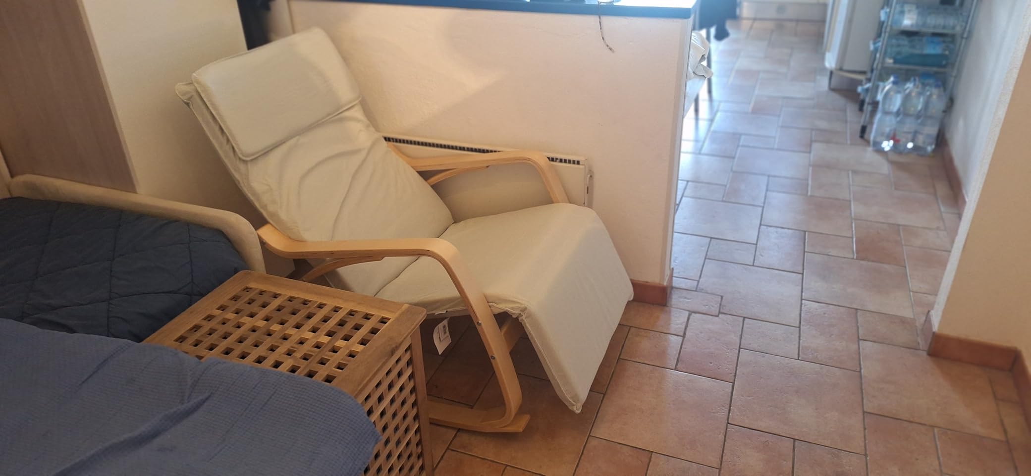 Baroni Home sedia a dondolo tessuto grigia 67x82x98 cm