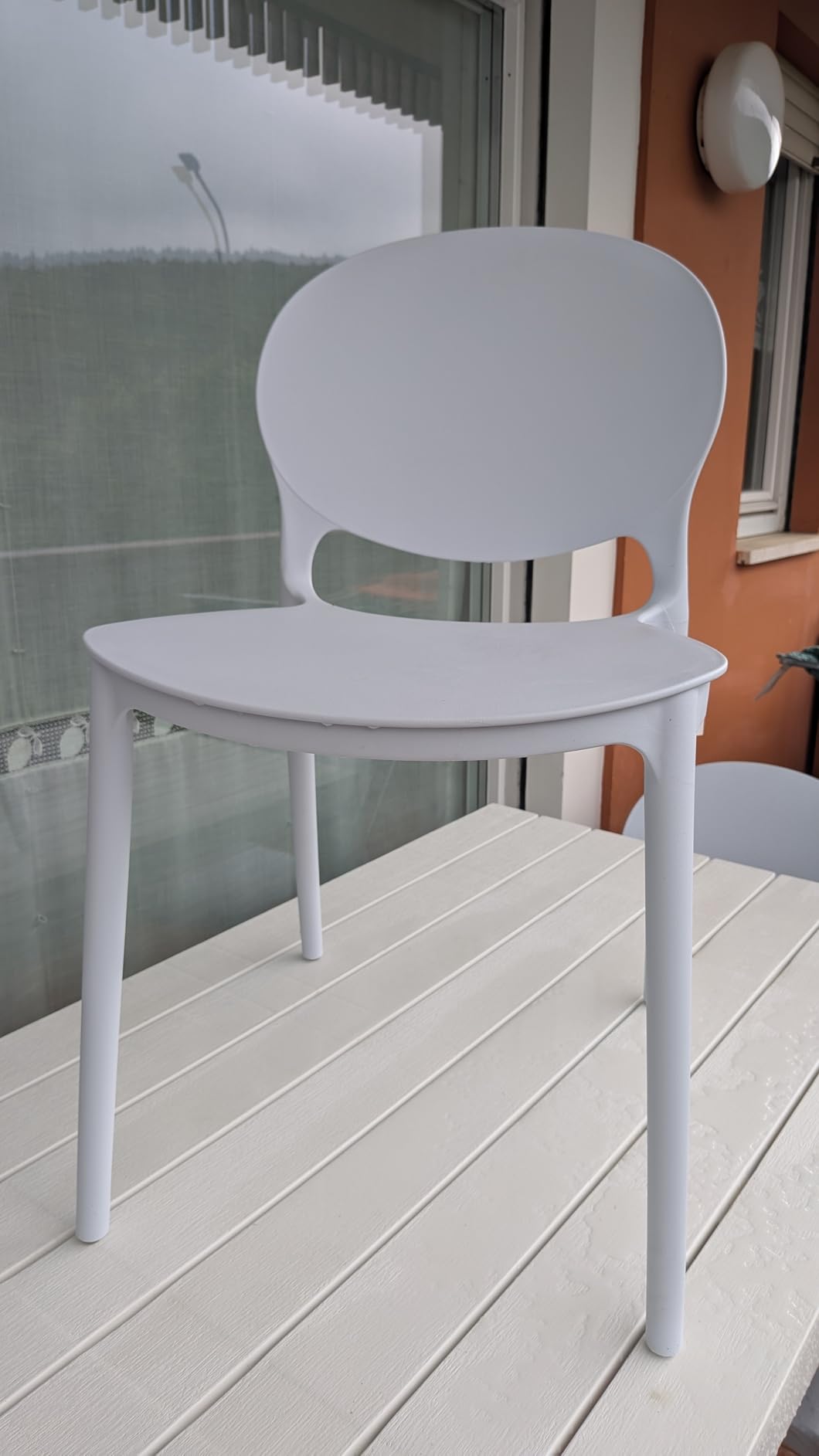 Baroni Home Set 4 Sedie Plastica Bianca 46x50x80 cm
