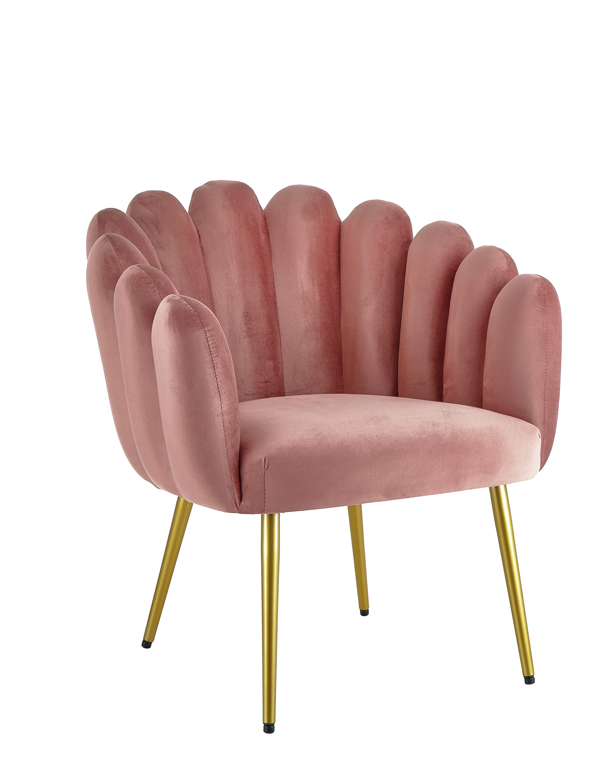 Baroni Home Poltrona Conchiglia in Velluto Petrolio Gambe Oro