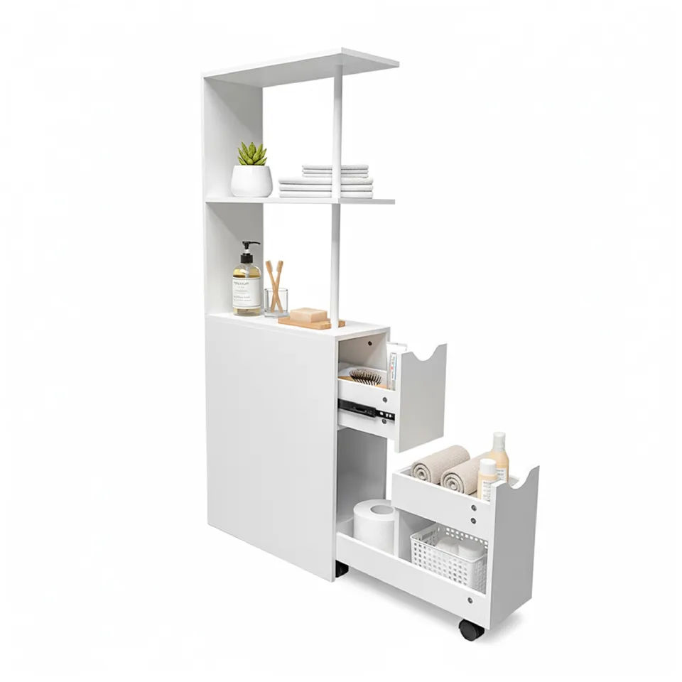 Baroni Home Colonna Bagno Bianca 45x19x113 cm 3 Ripiani