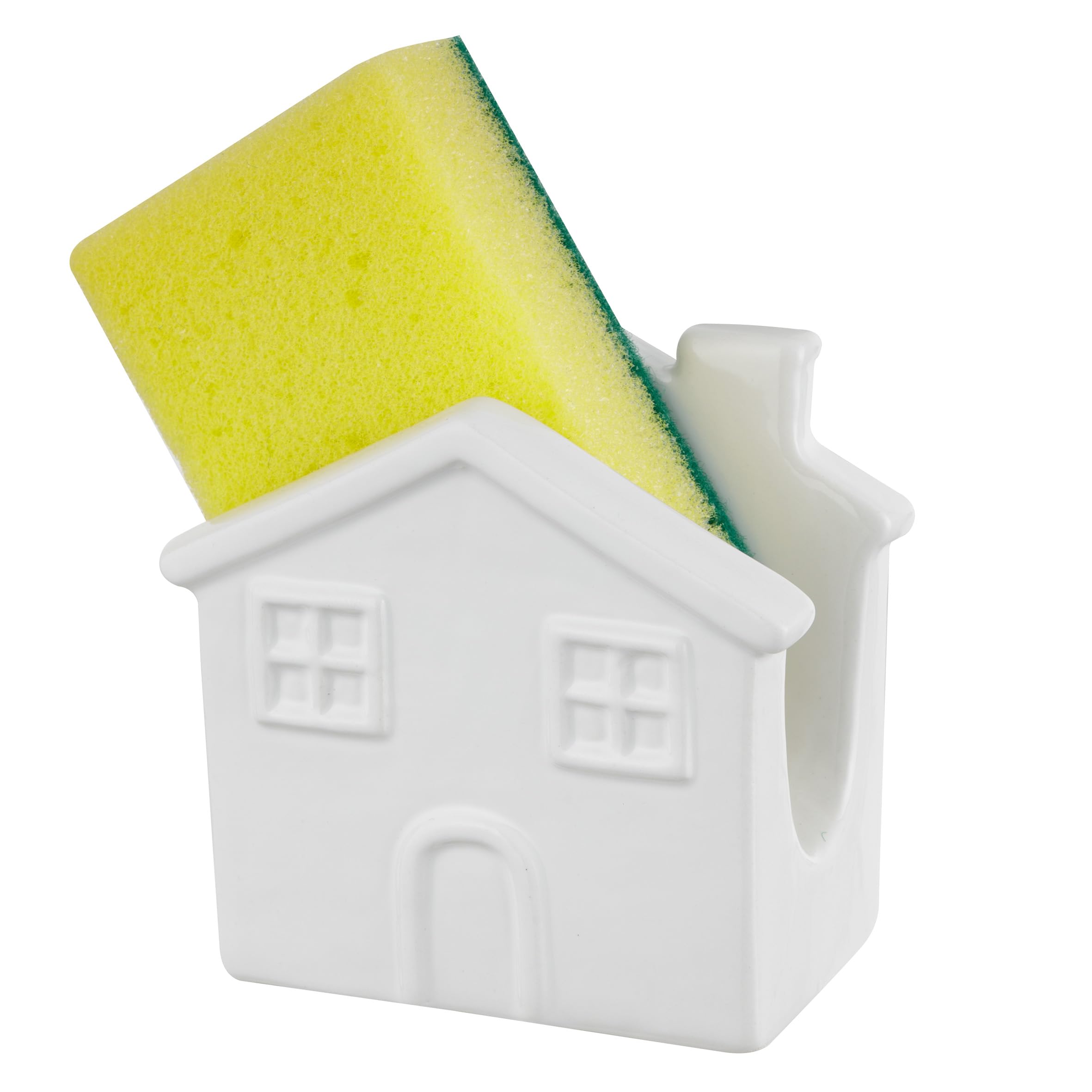 Baroni Home Casina Bianca portaspugna ceramica 10x6x10 cm