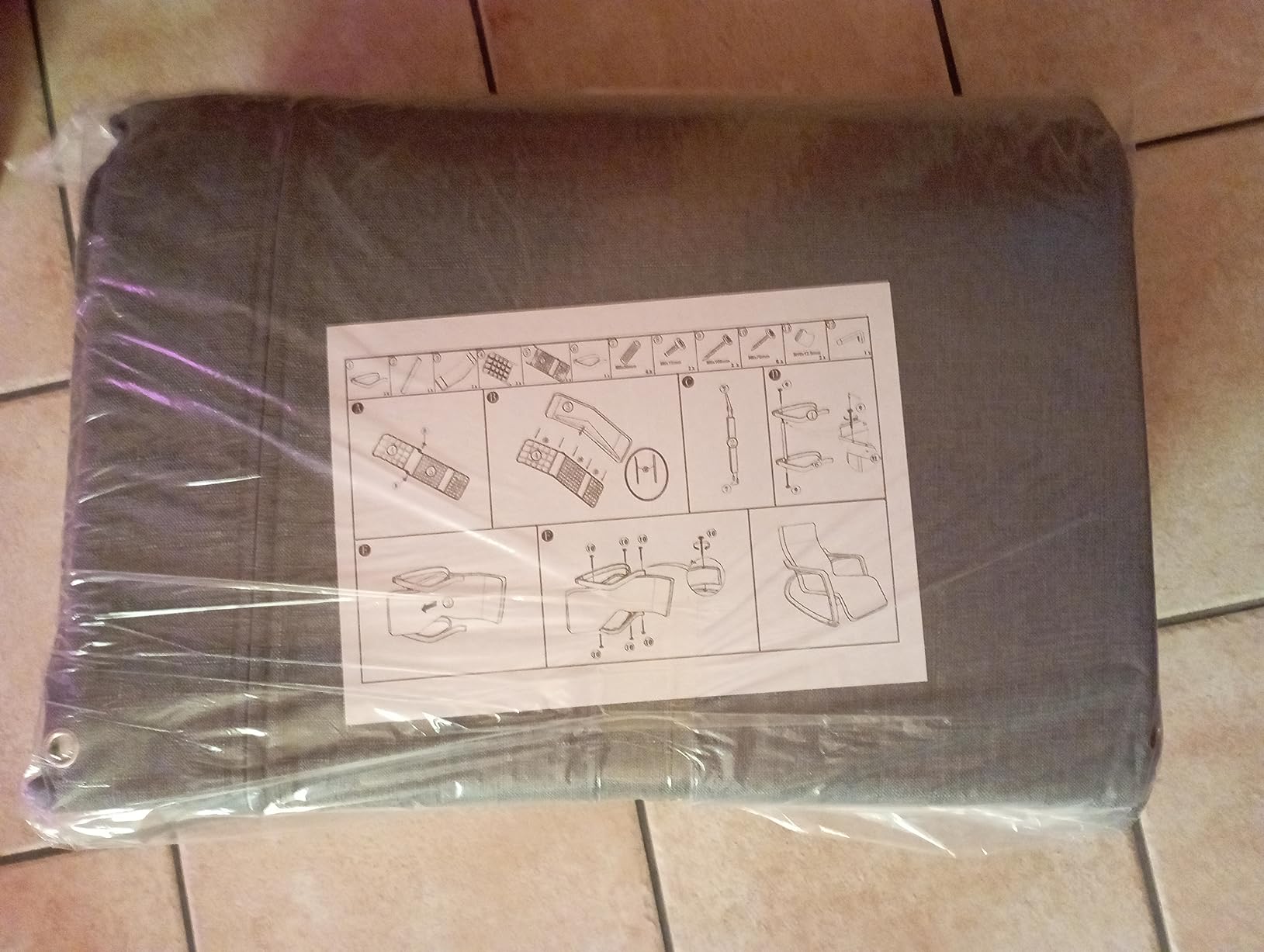Baroni Home sedia a dondolo tessuto grigia 67x82x98 cm
