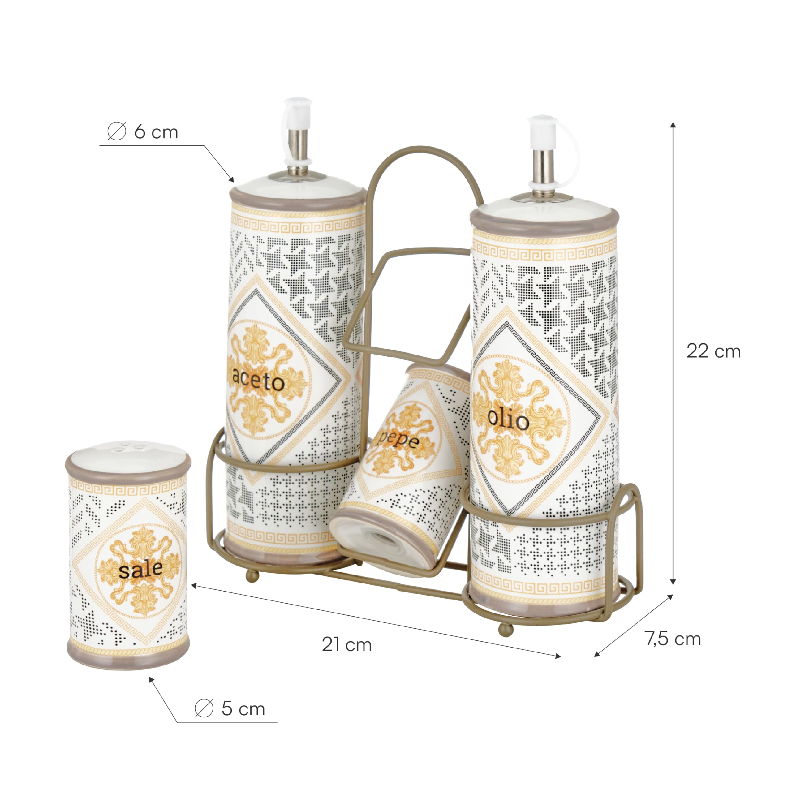 Baroni Home Domus Menage Olio Aceto Sale Pepe Ceramica