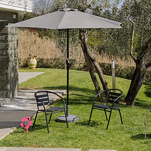 Baroni Home Ombrellone da Giardino Grigio 270x236 cm con Manovella