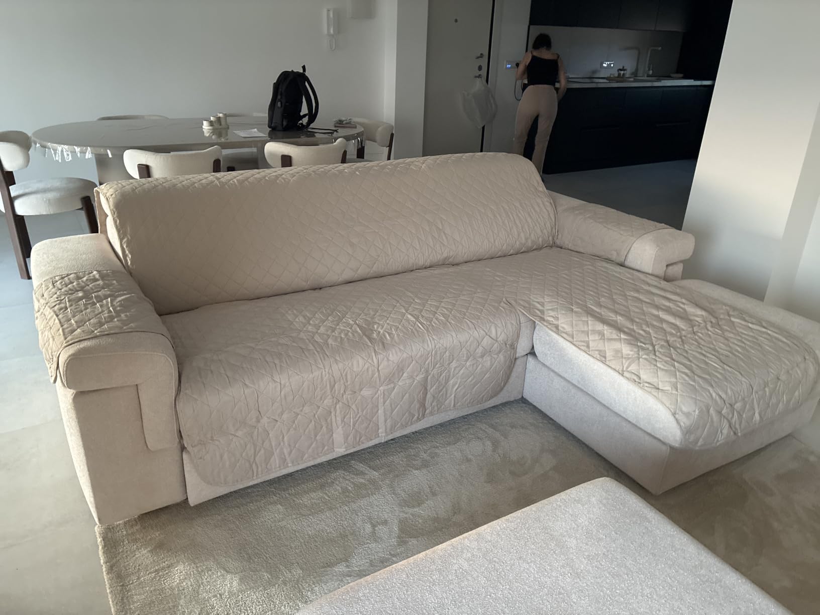 Textilhome Adele copridivano 3 posti 160 cm rosso trapuntato