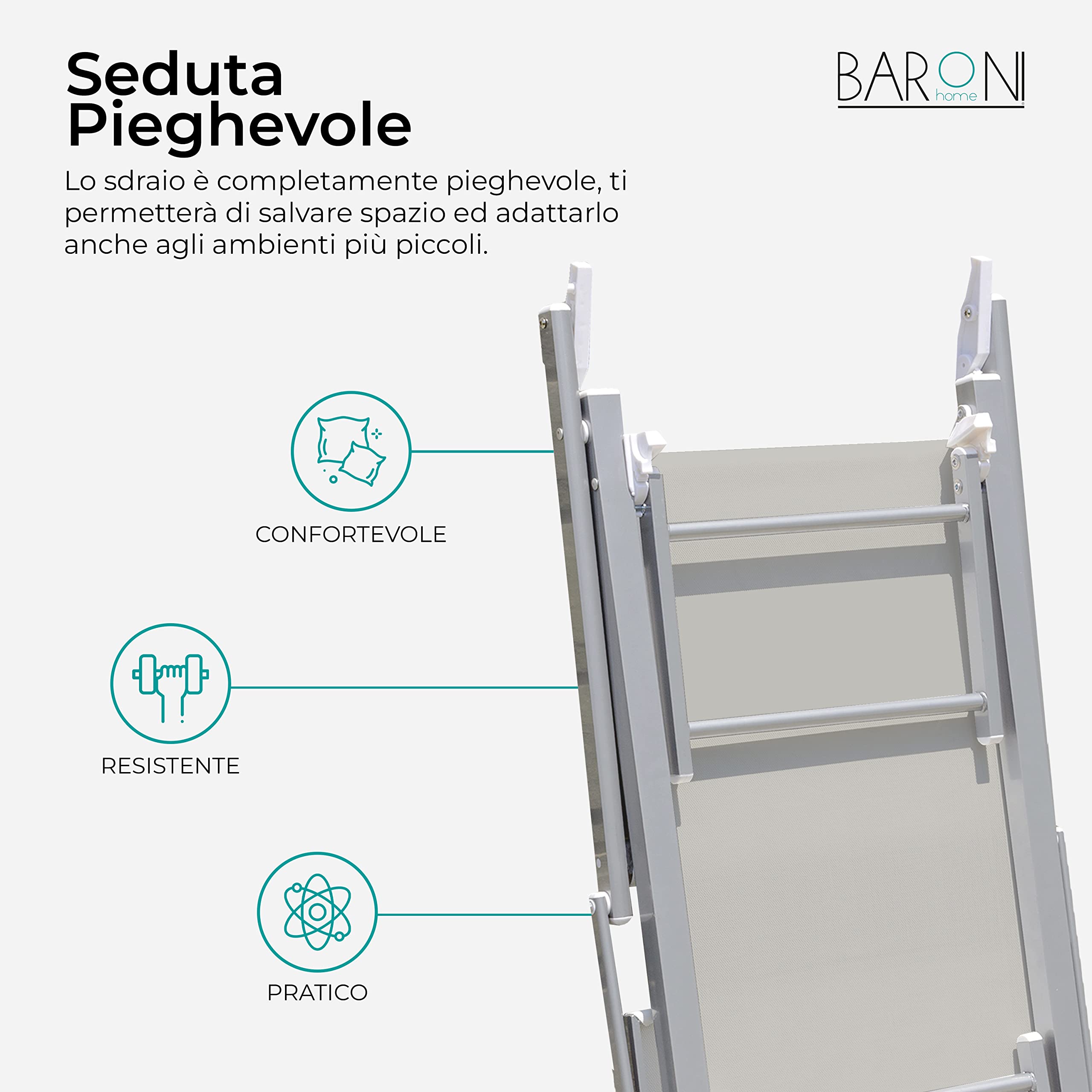 Baroni Home Set 2 Lettini Prendisole Grigi Tettuccio 60x190 cm