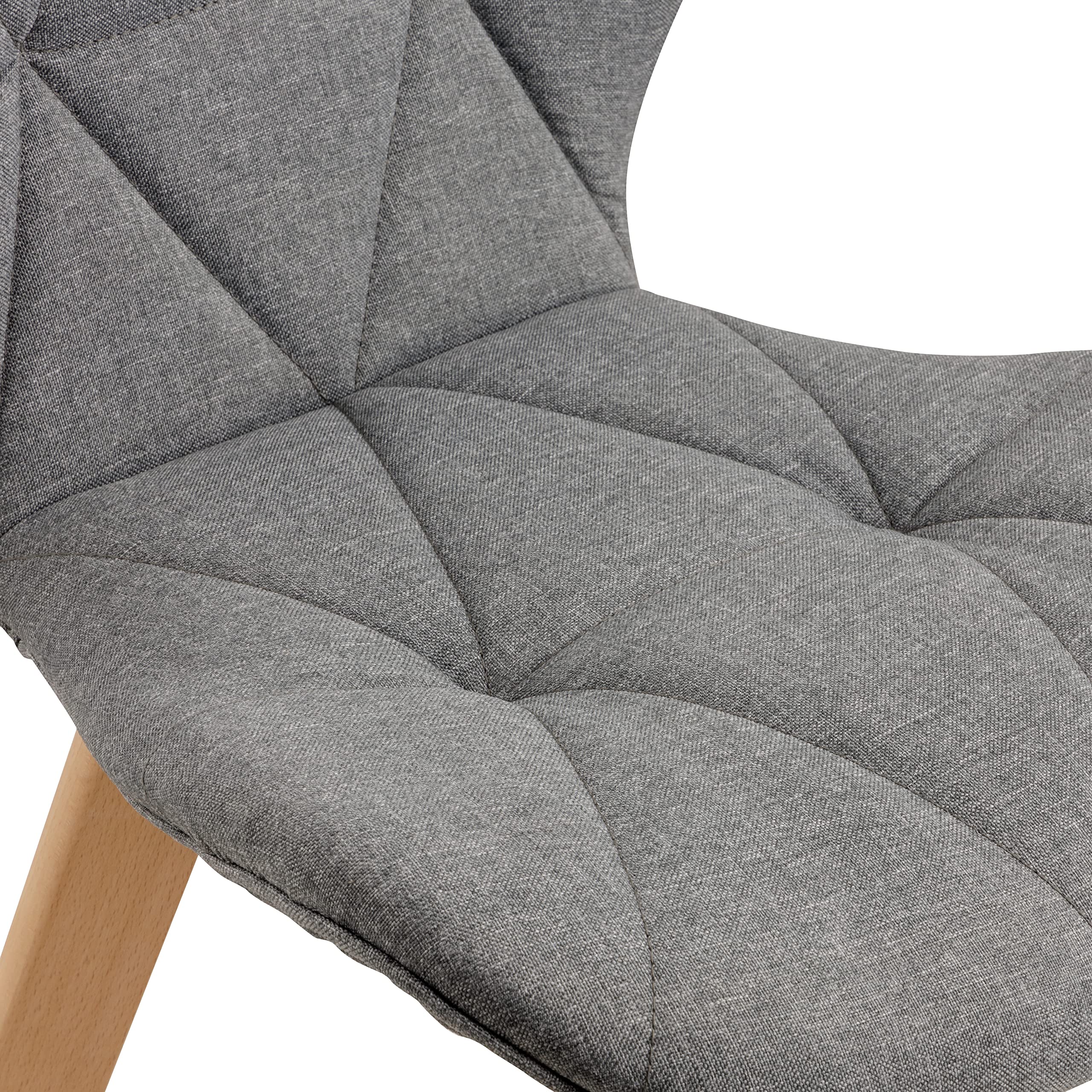 Baroni Home sedia grigia 4 pezzi gambe legno