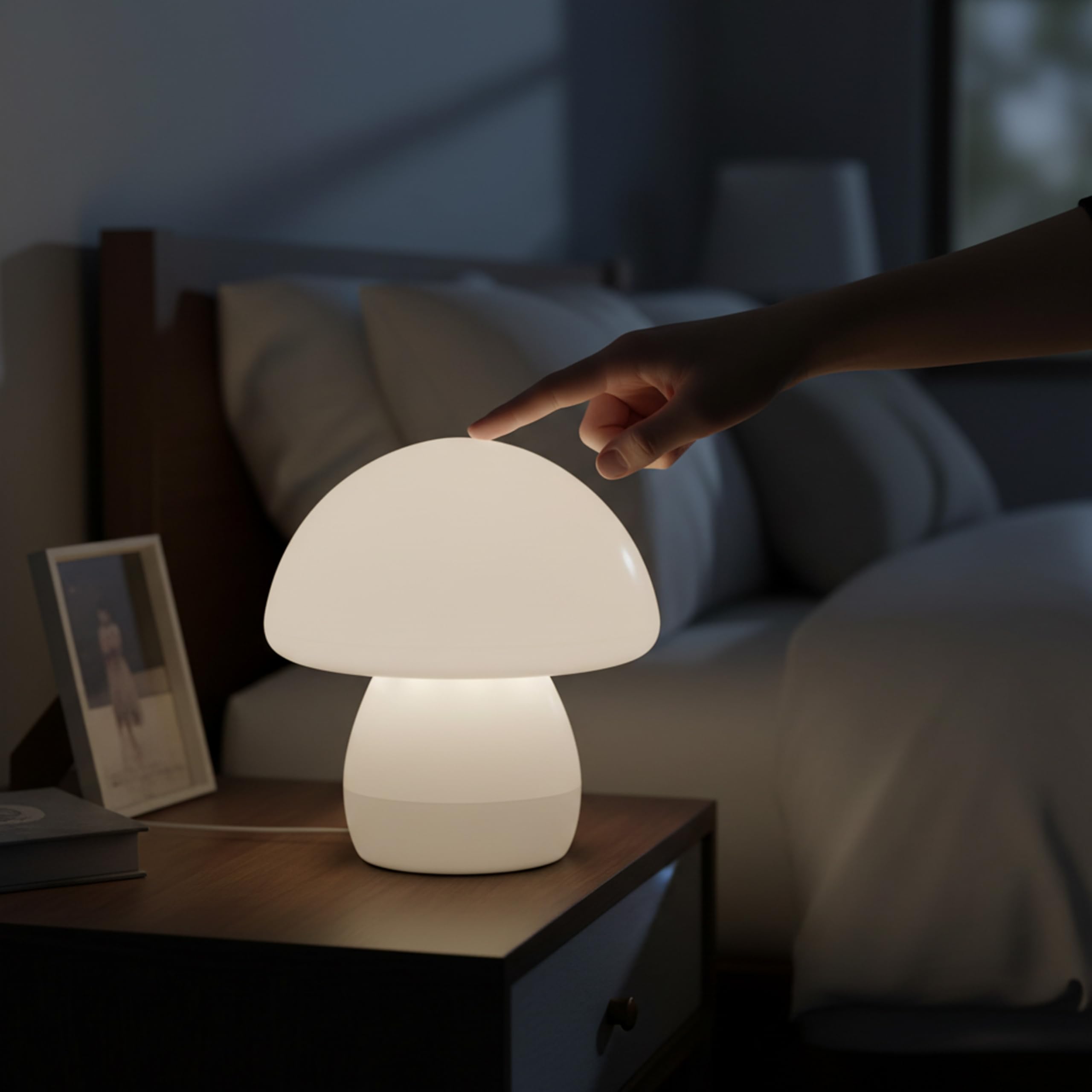 Baroni Home Lampada LED Fungo PVC Bianca 15x15x16,5 cm