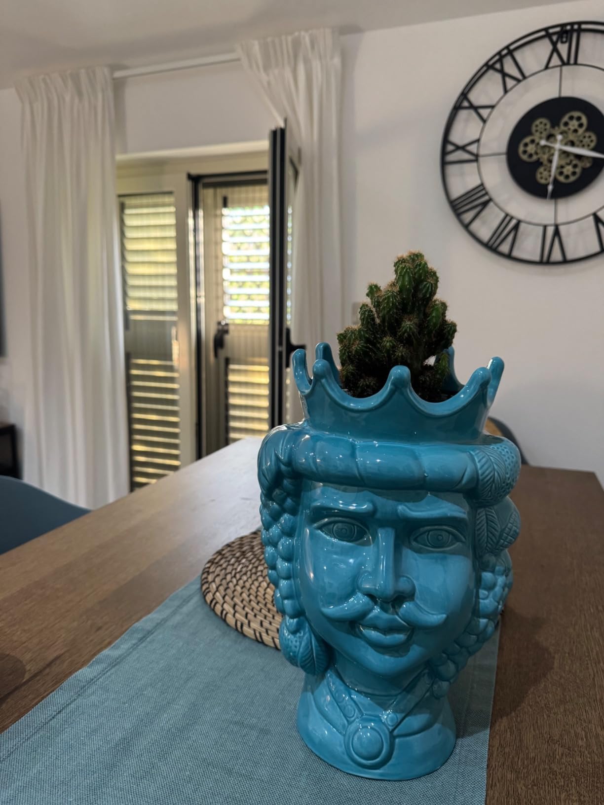 Baroni Home testa di moro ceramica regina gialla 24 cm