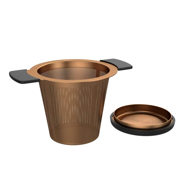 bonVIVO Puri Infusore Te Inox Rame con Coperchio