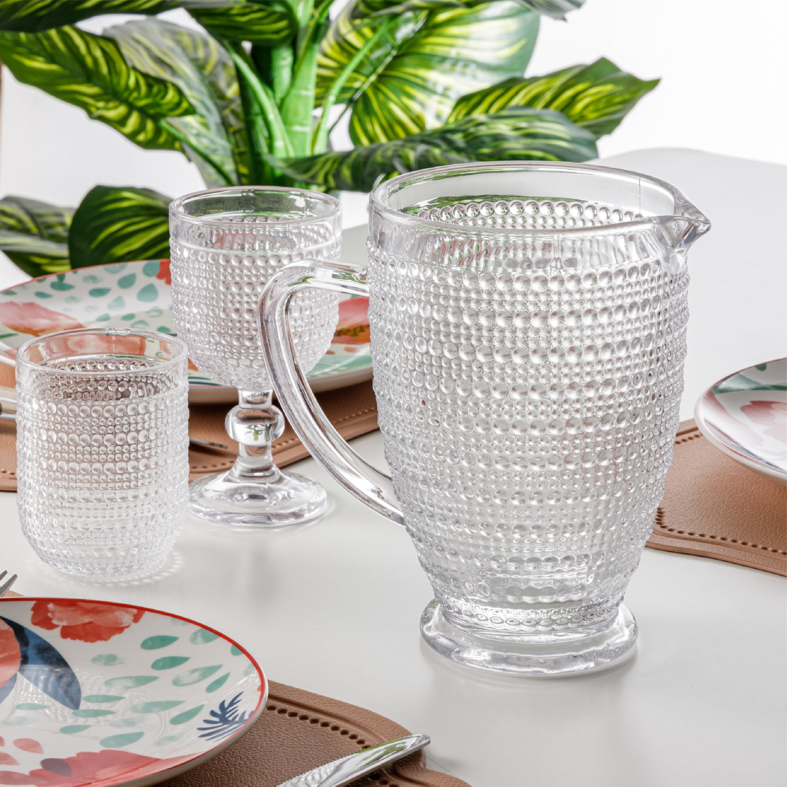 Baroni Home Caraffa Vetro Trasparente Pois Antigoccia 1L