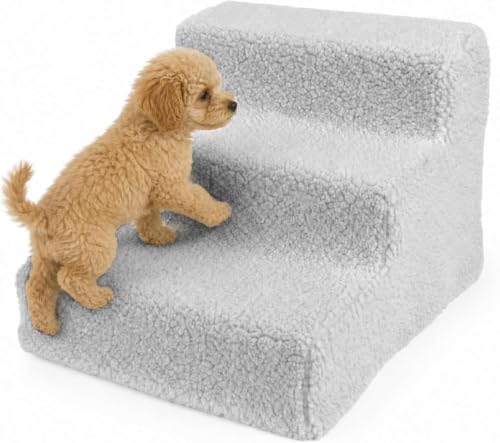 Baroni Home Scaletta Cani 3 Gradini Grigio 35x45x30 cm