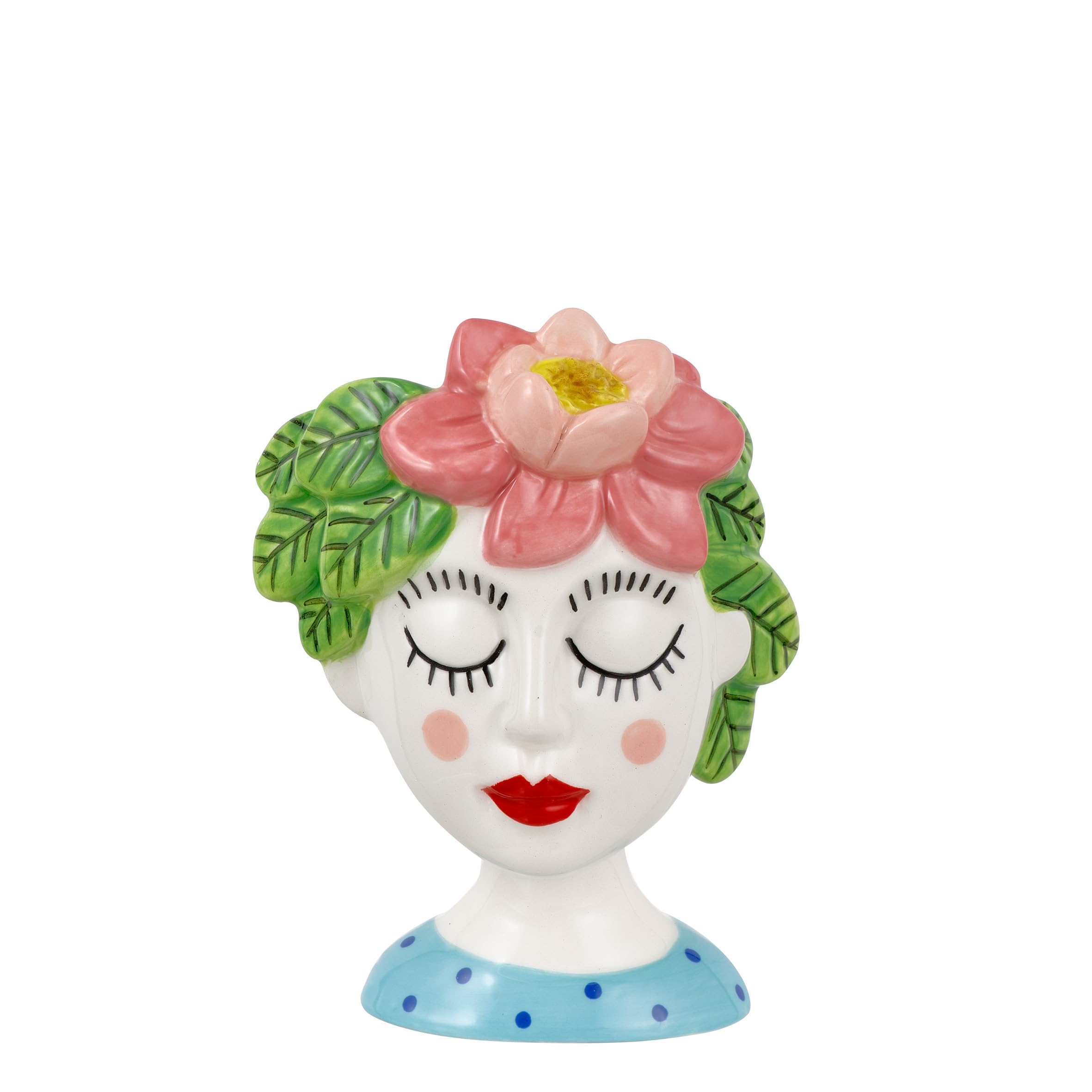 Baroni Stilish Iris vaso in ceramica grande volto dipinto