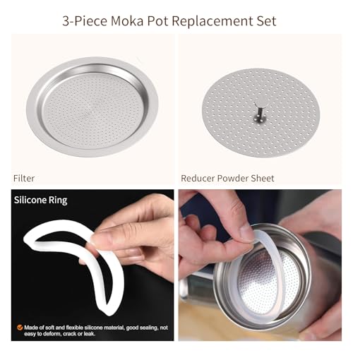 bonVIVO Intenca ricambi moka 2 tazze acciaio inox