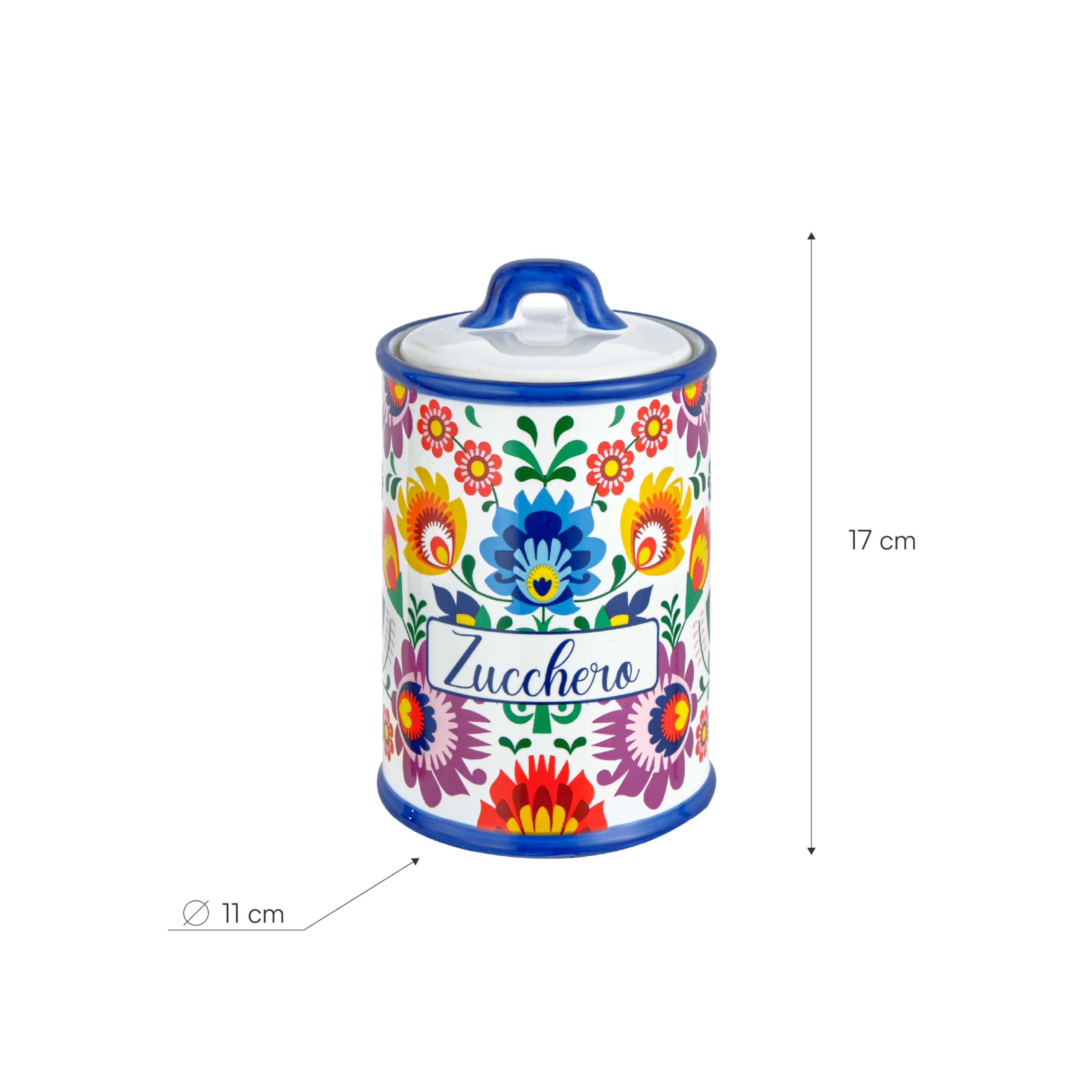 Baroni Home Flora zuccheriera ceramica 17 cm con coperchio