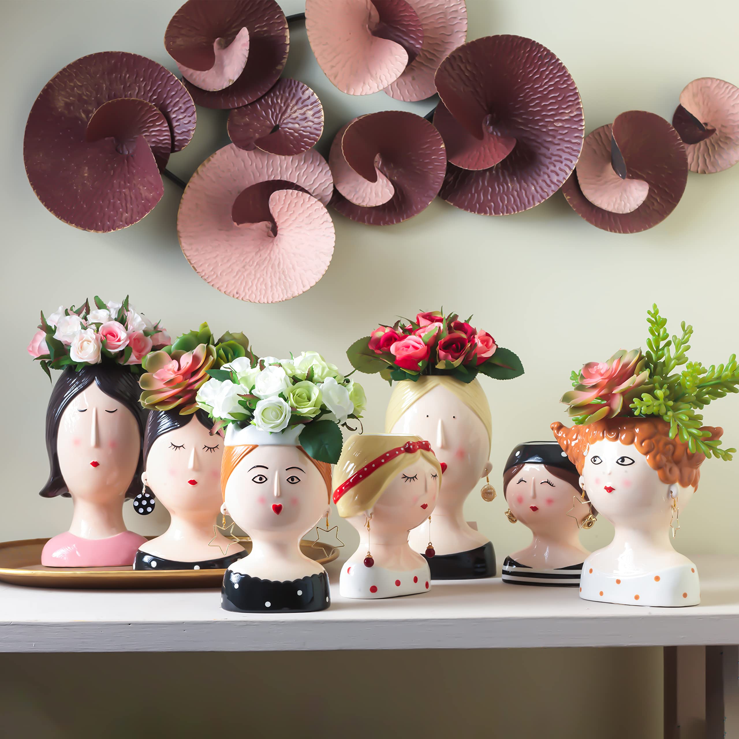Baroni Home Girl Coroncina Bianca Vaso Ceramica 12x11x20 cm