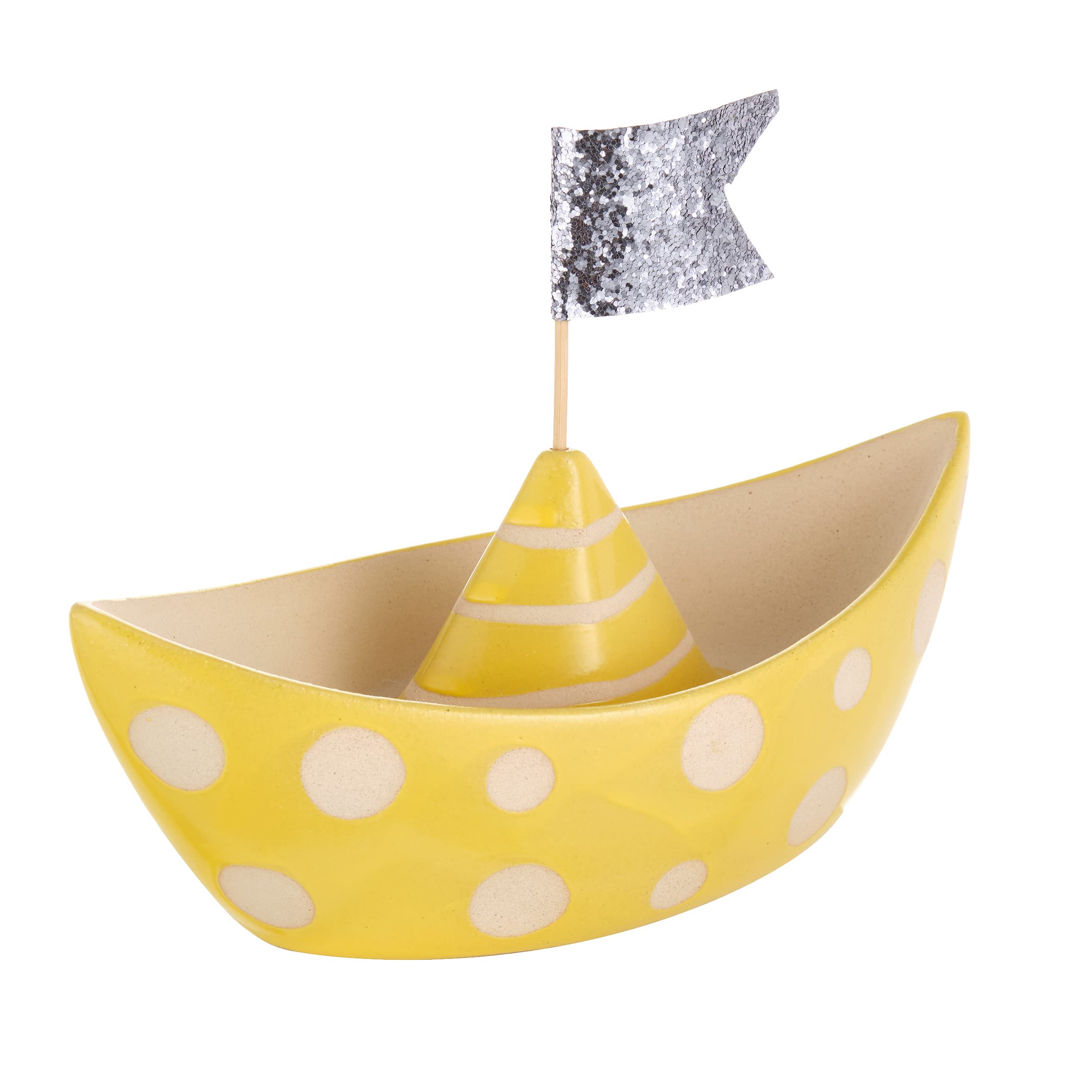 Baroni Home Statuetta Nuotatrice Costume Giallo Ceramica 22 cm