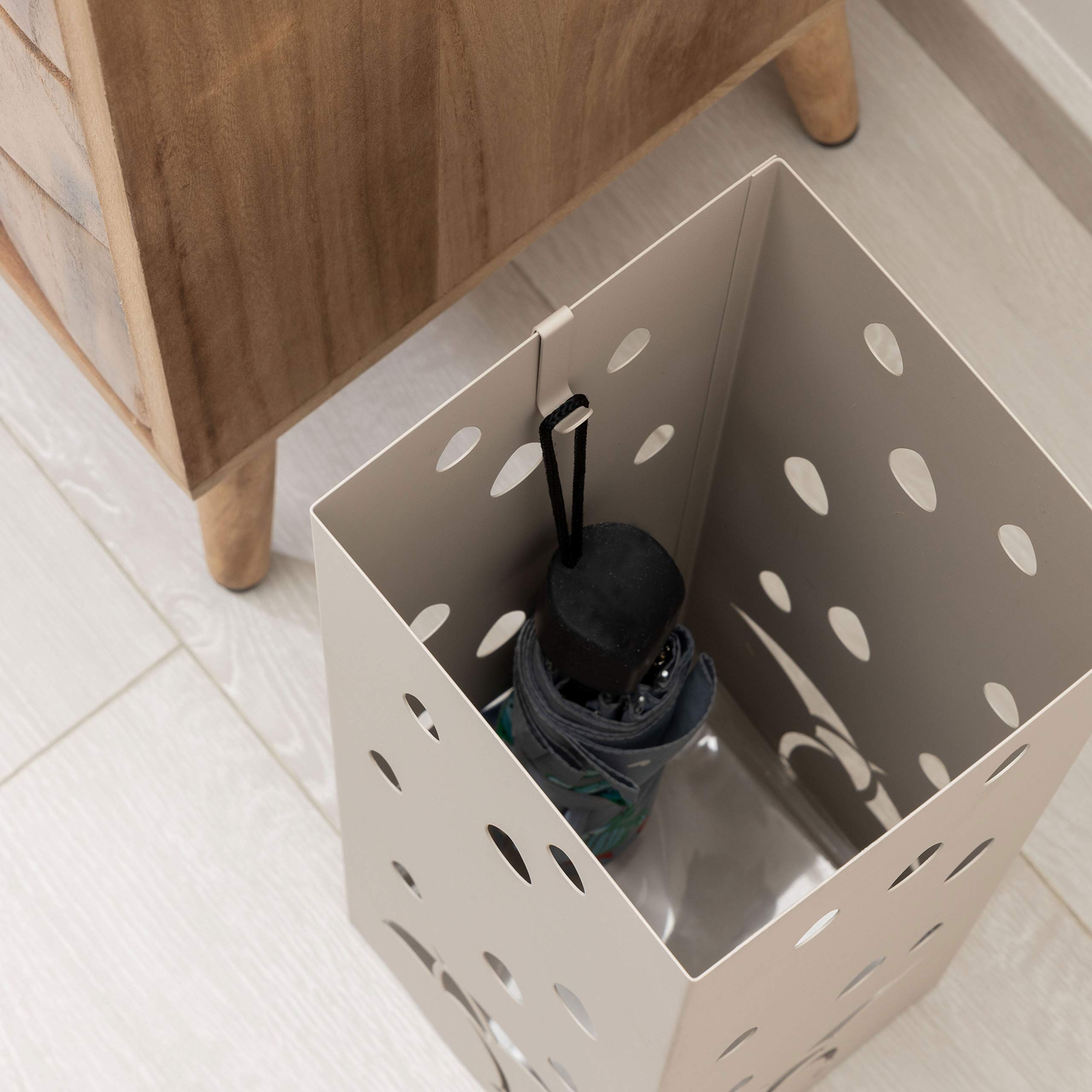 Baroni Home portaombrelli metallo tortora 15,5x15x49 cm