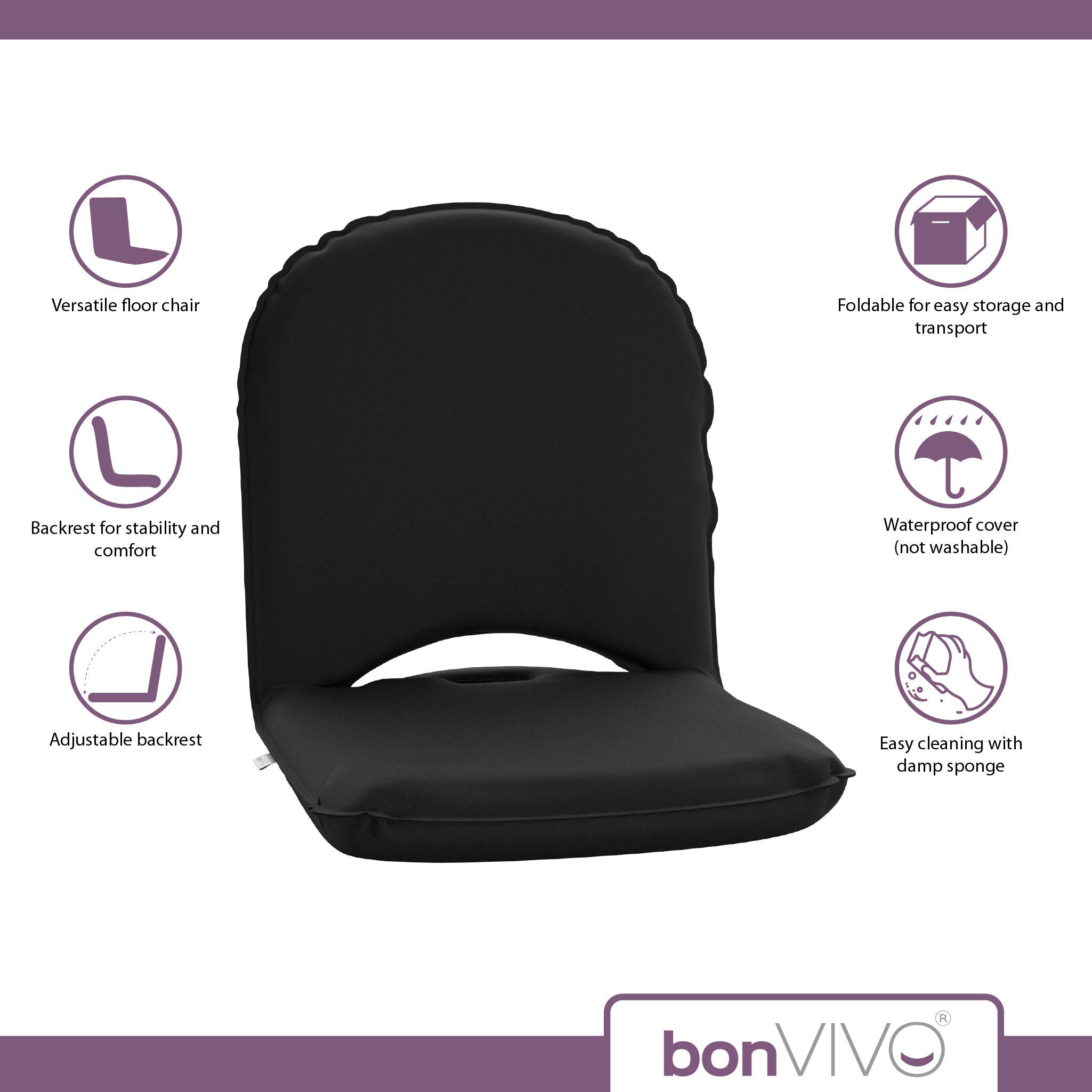 bonVIVO EASY Smart Sedia da Terra Pieghevole Schienale