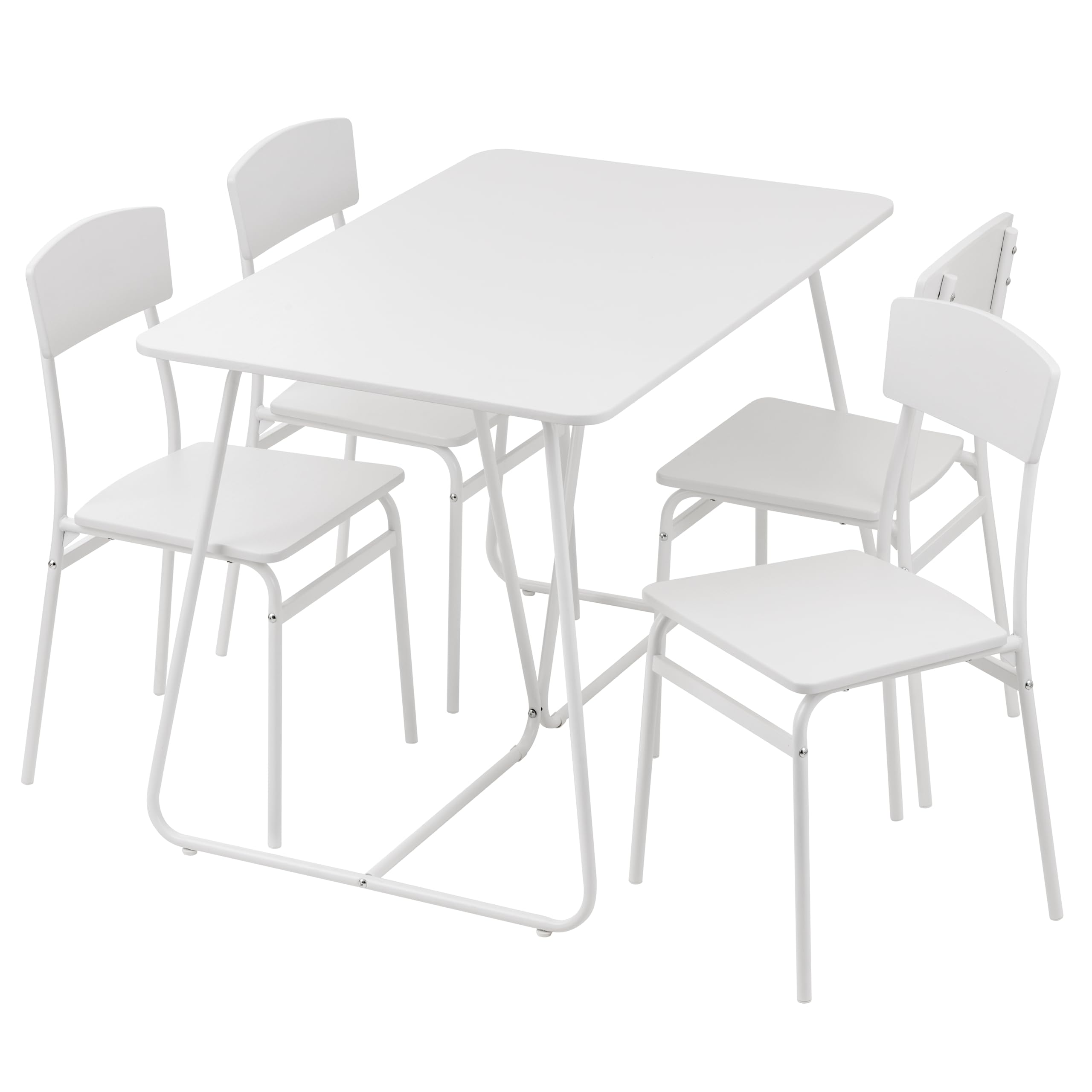 Baroni Home set 4 sedie pranzo nero effetto rovere MDF