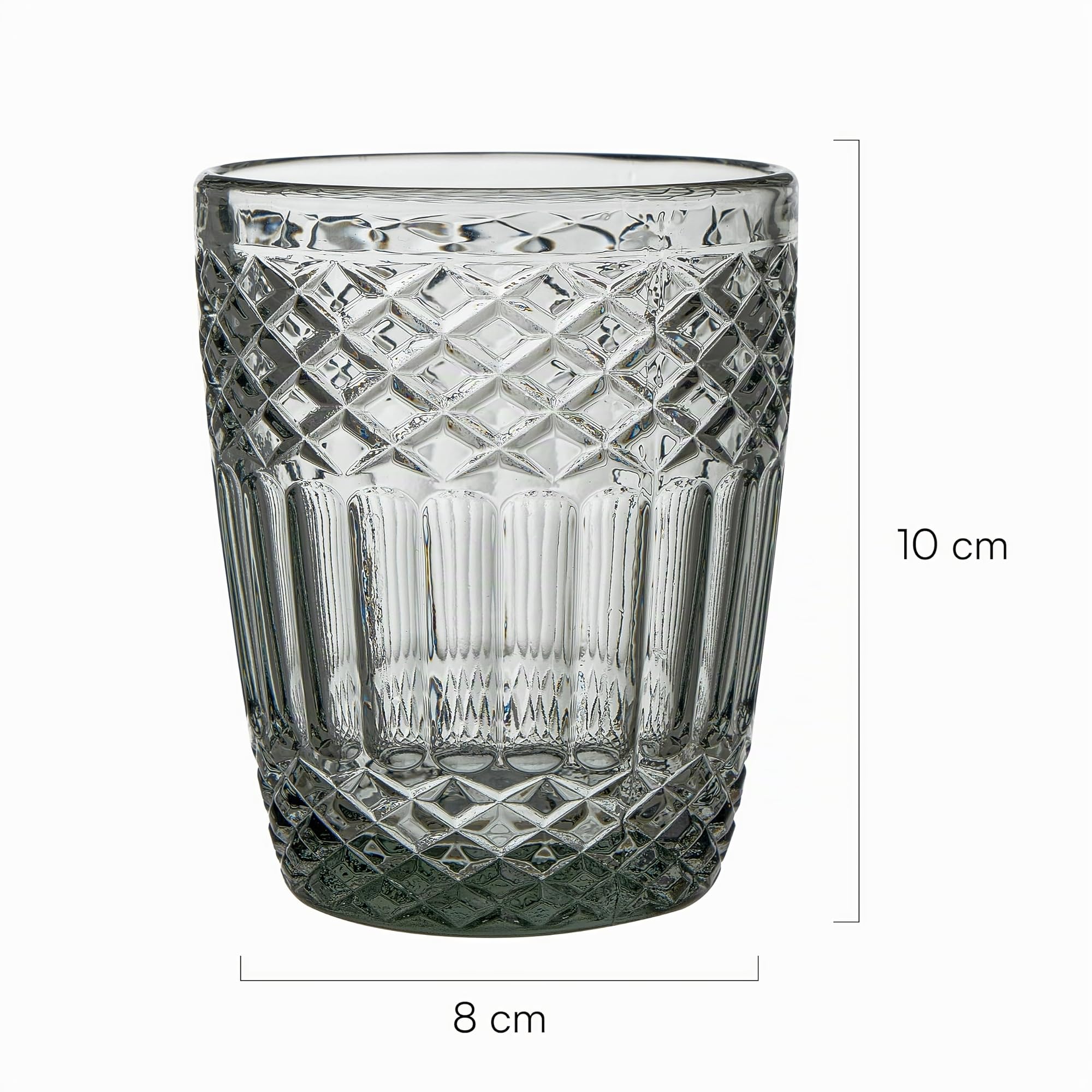 Baroni Home Set Bicchieri Vetro Fumé 30 CL 6 Pezzi Rilievo