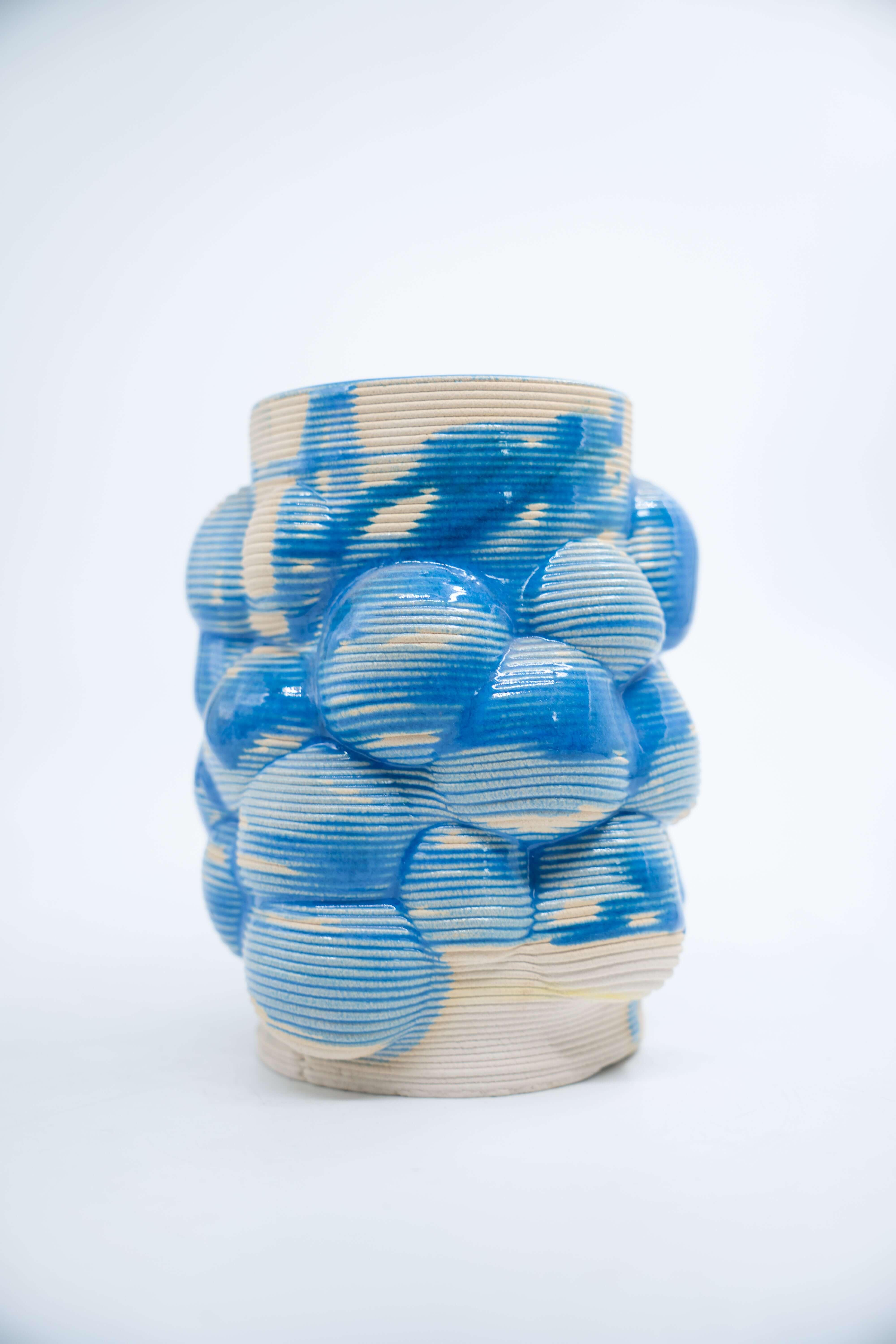 SuperForma Bolle 06 vaso ceramica smalto azzurro