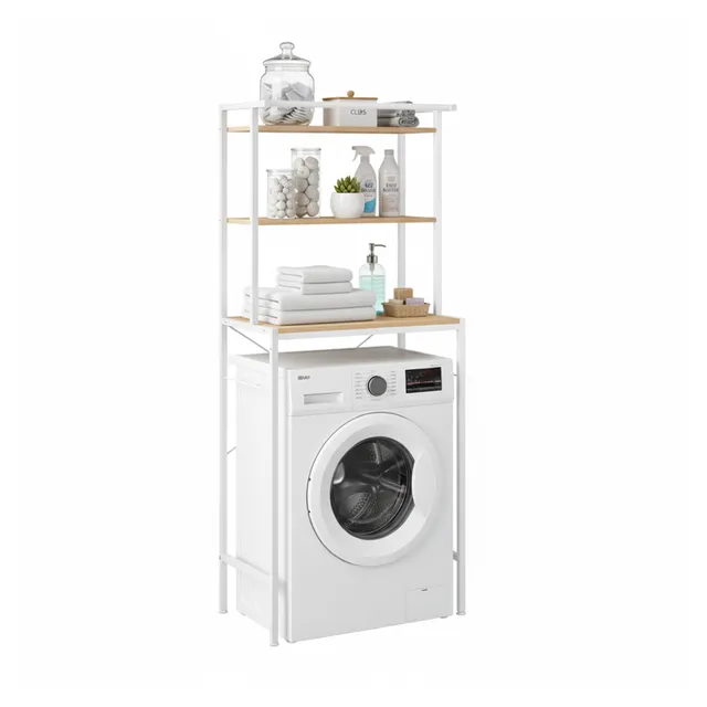 Baroni Home scaffale sopralavatrice bianco 40x67x162 cm
