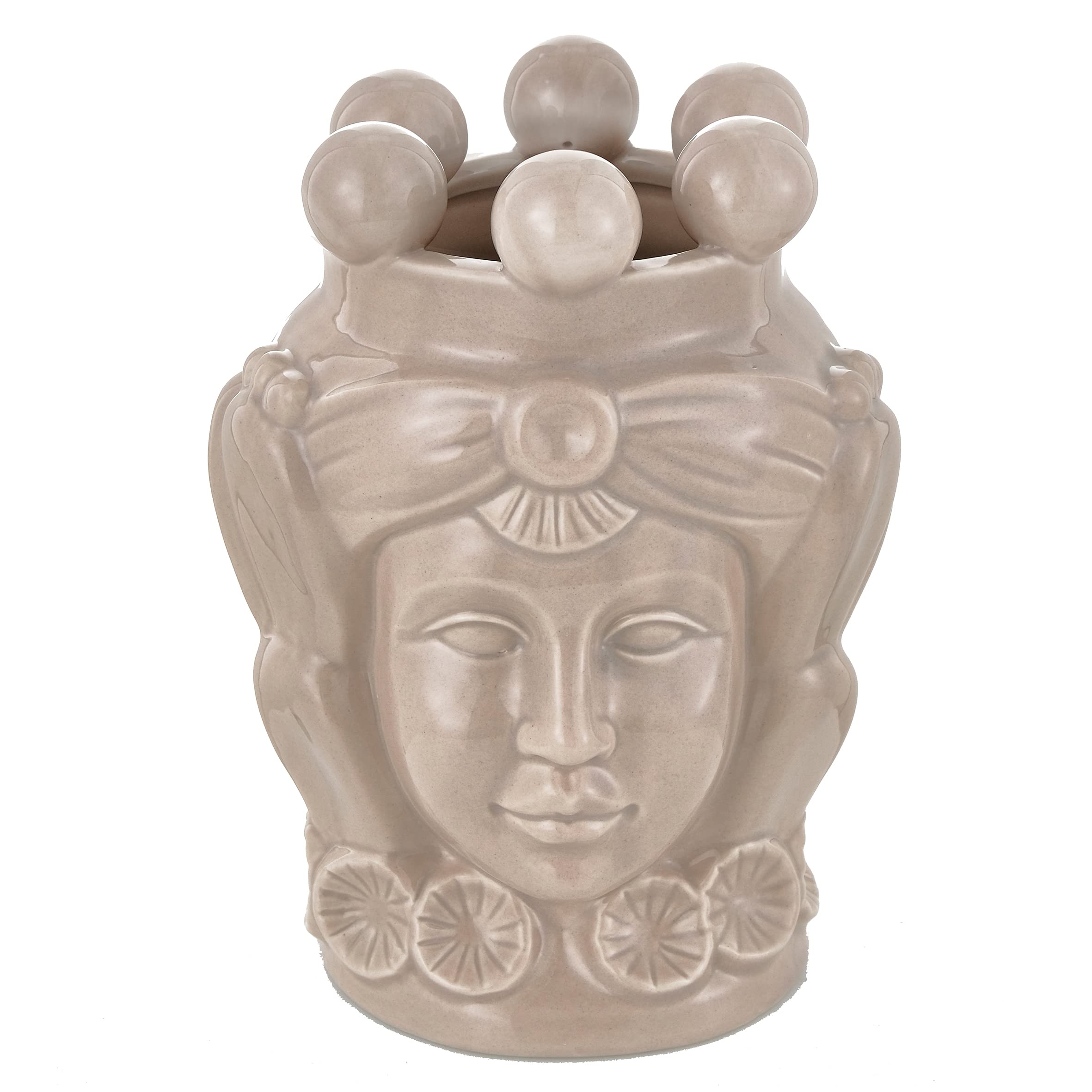 Baroni Home Regina Turchese Testa di Moro Vaso 20,5 cm