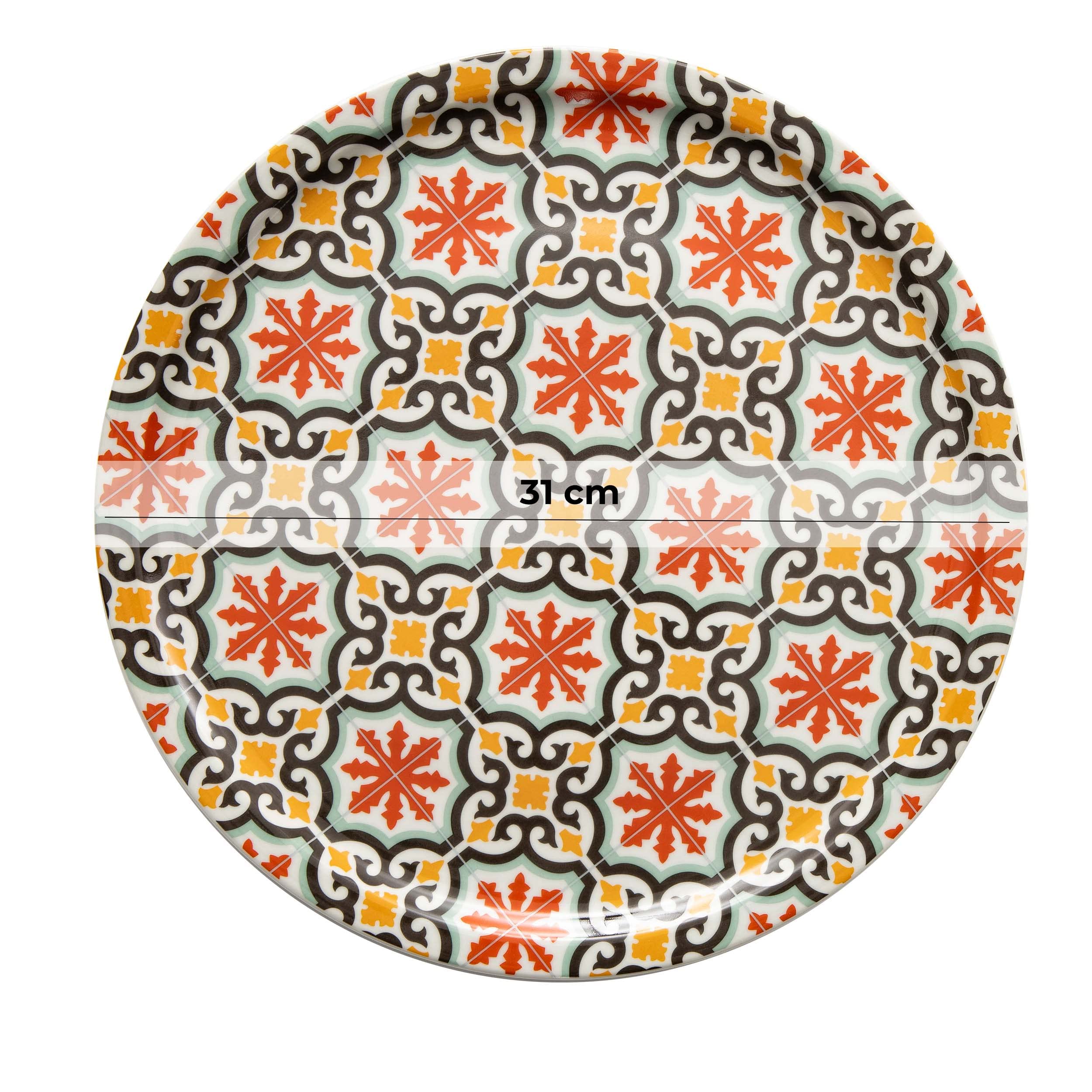 Baroni Home Set 4 Piatti Pizza Cefalù Porcellana 31 cm
