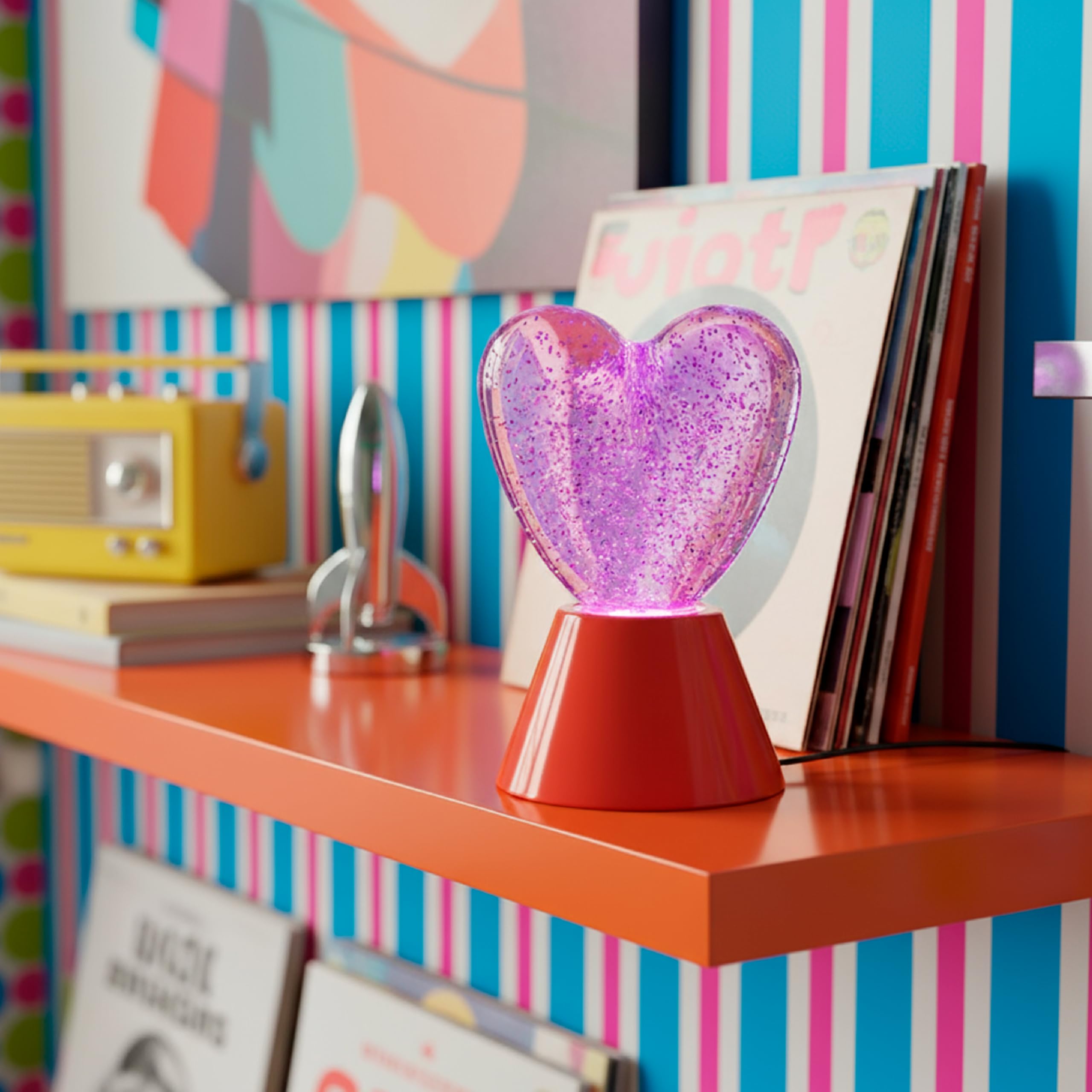 Baroni Home lampada tavolo LED cuore 11x16 cm USB