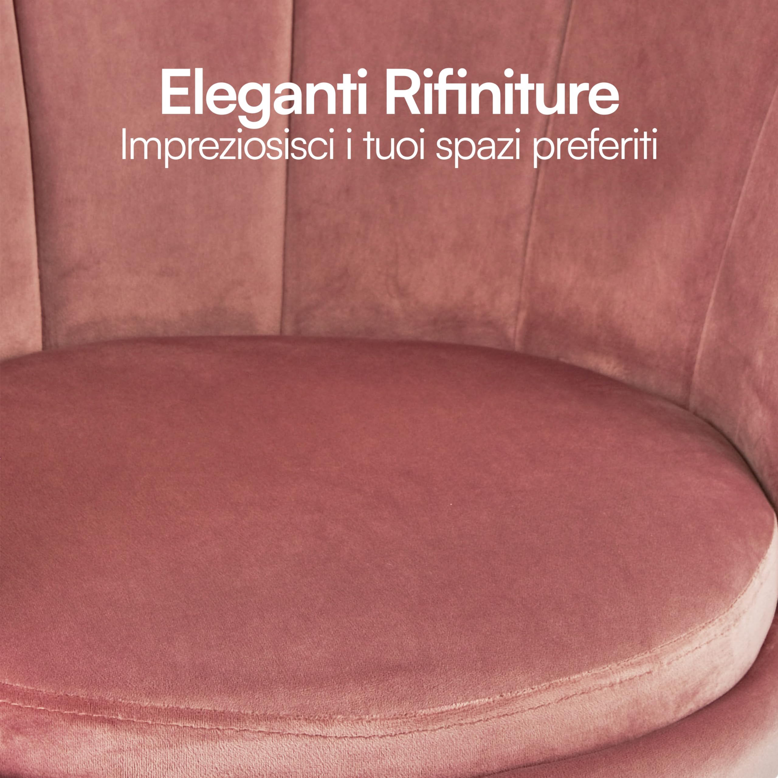 Baroni Home poltrona conchiglia velluto cipria 69x71x84 cm