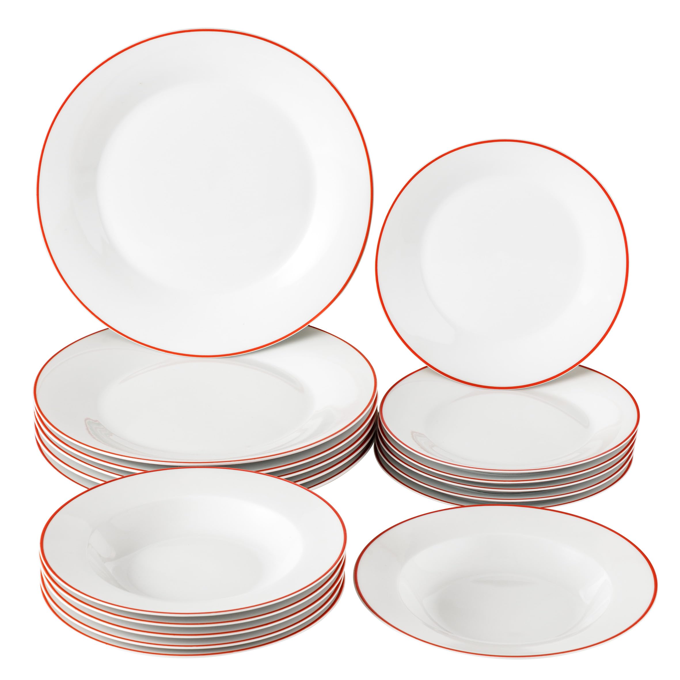 Baroni Home Red Line servizio piatti 18 pezzi porcellana