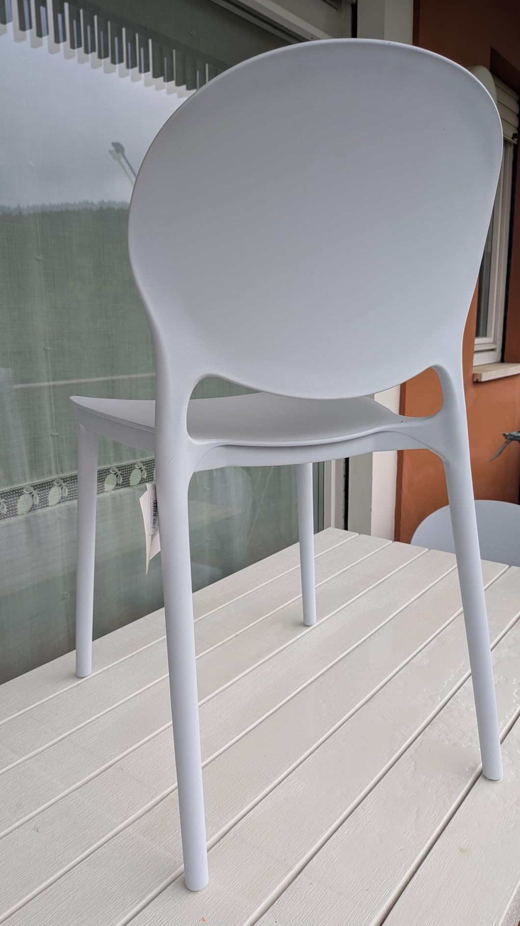 Baroni Home Set 4 Sedie Plastica Bianca 46x50x80 cm
