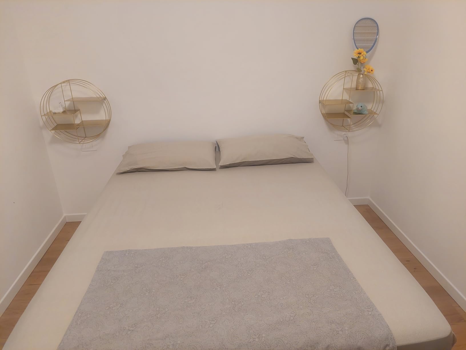 Baroni Home Mensola Muro Rotonda Oro 48x16x48 cm 4 Ripiani