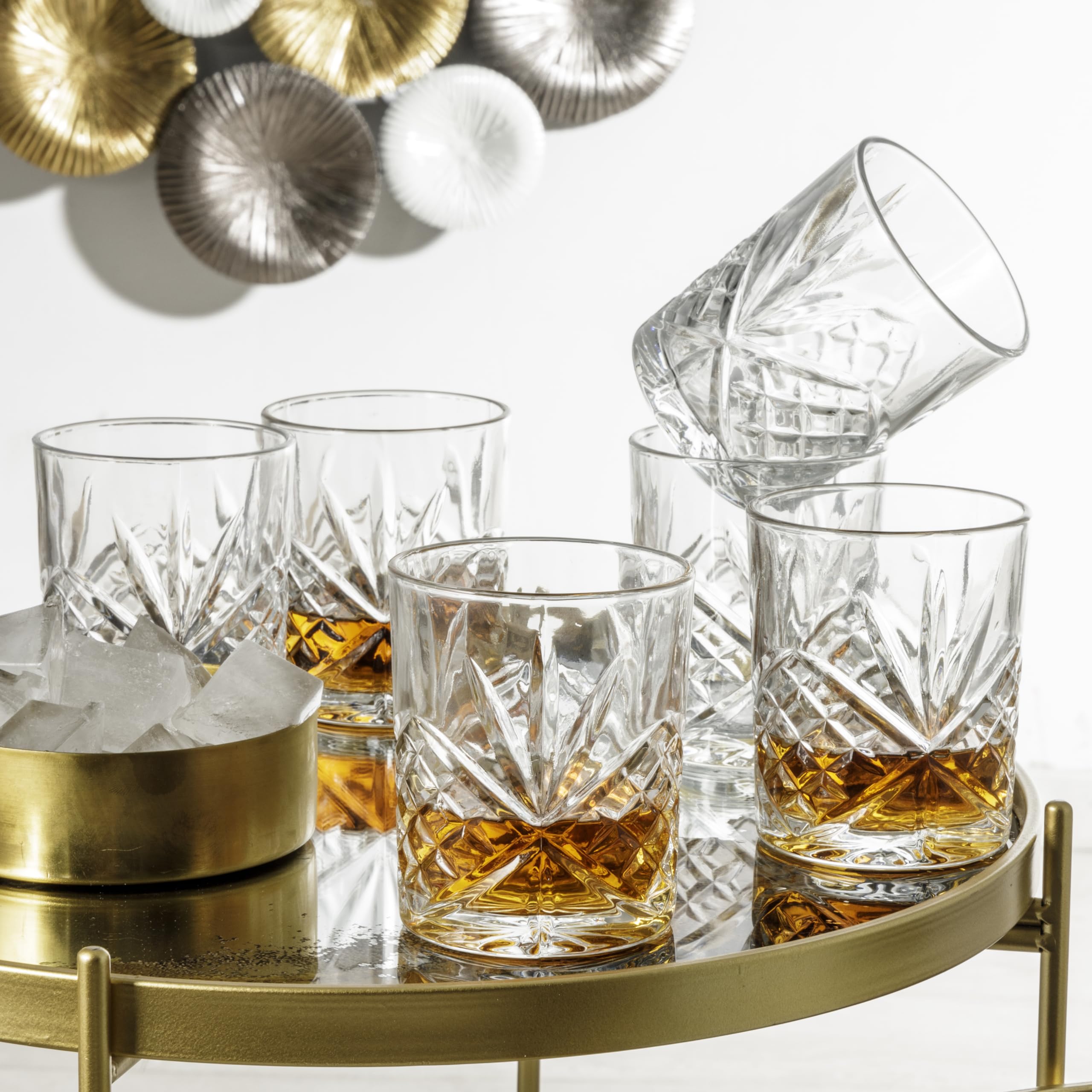 Baroni Home set 6 bicchieri vetro 25 cl intagli eleganti