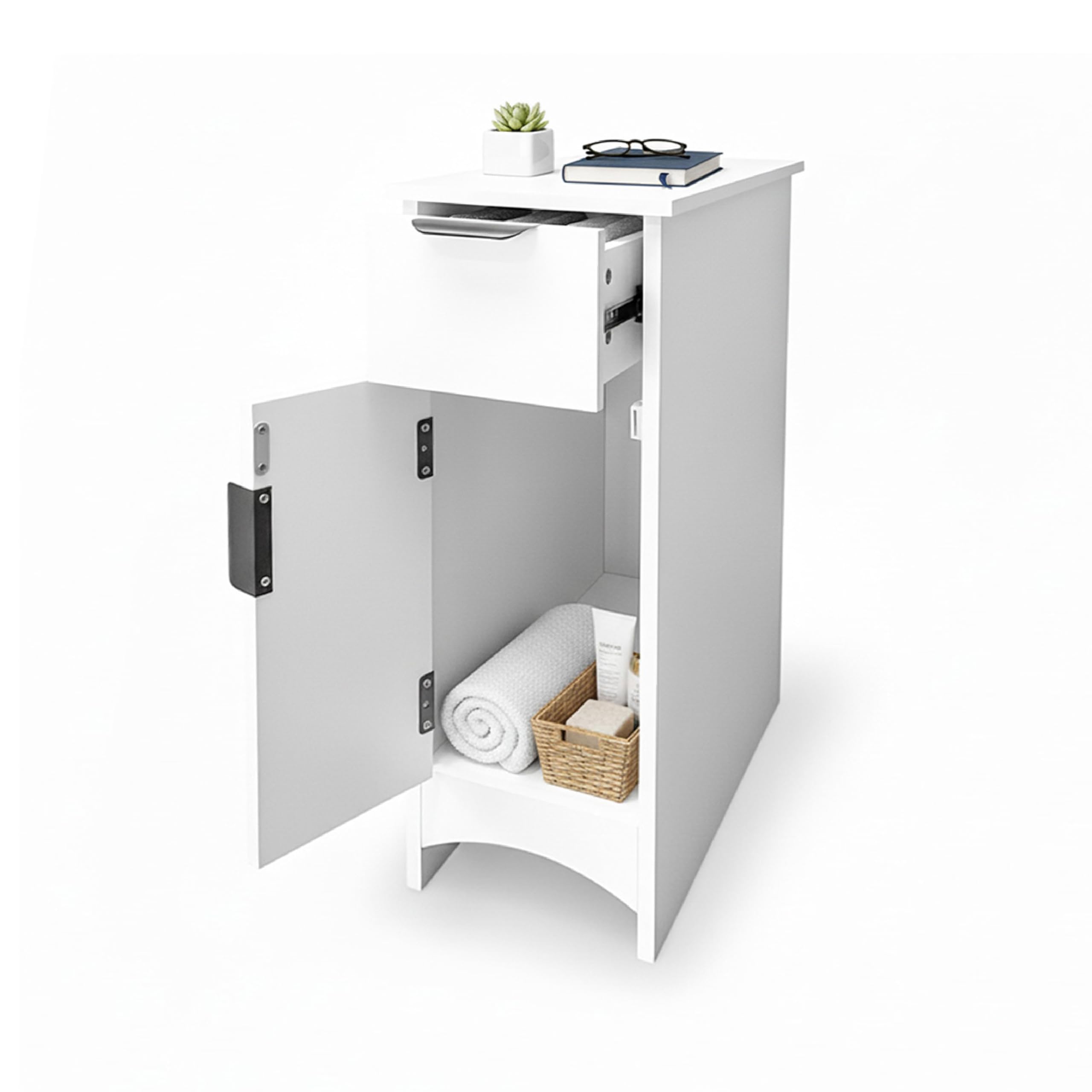 Baroni Home Colonna Bagno Bianca 45x19x113 cm 3 Ripiani