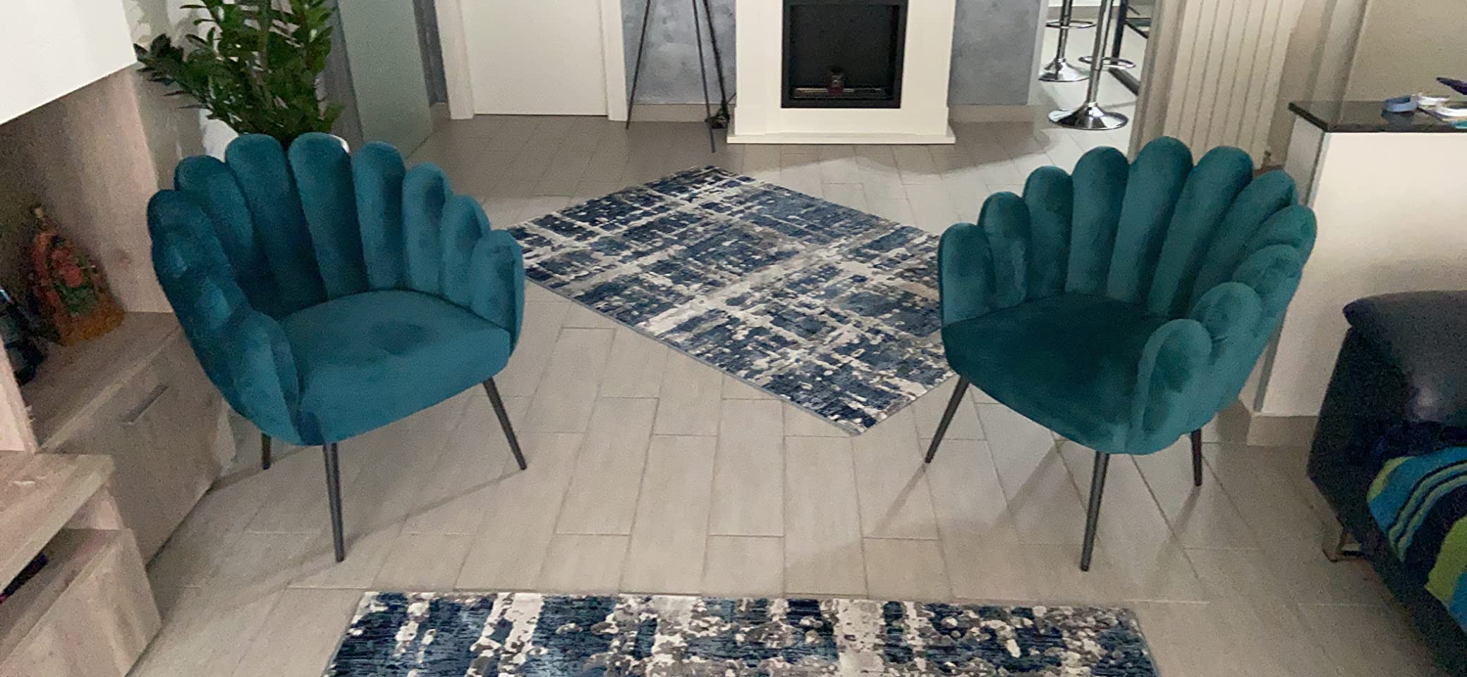Baroni poltrona conchiglia velluto rosa 64x57x77 cm