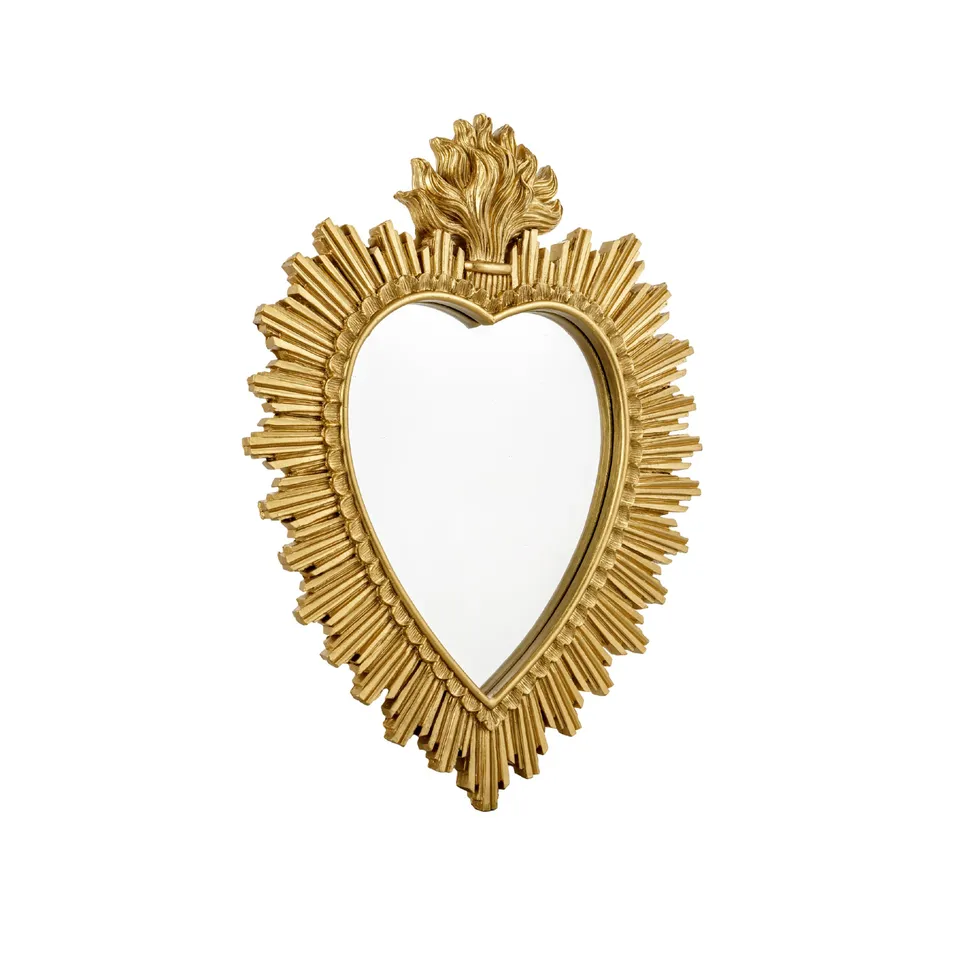 Baroni Home Ex Voto Cuore Sacro specchio oro 30x3x38 cm resina