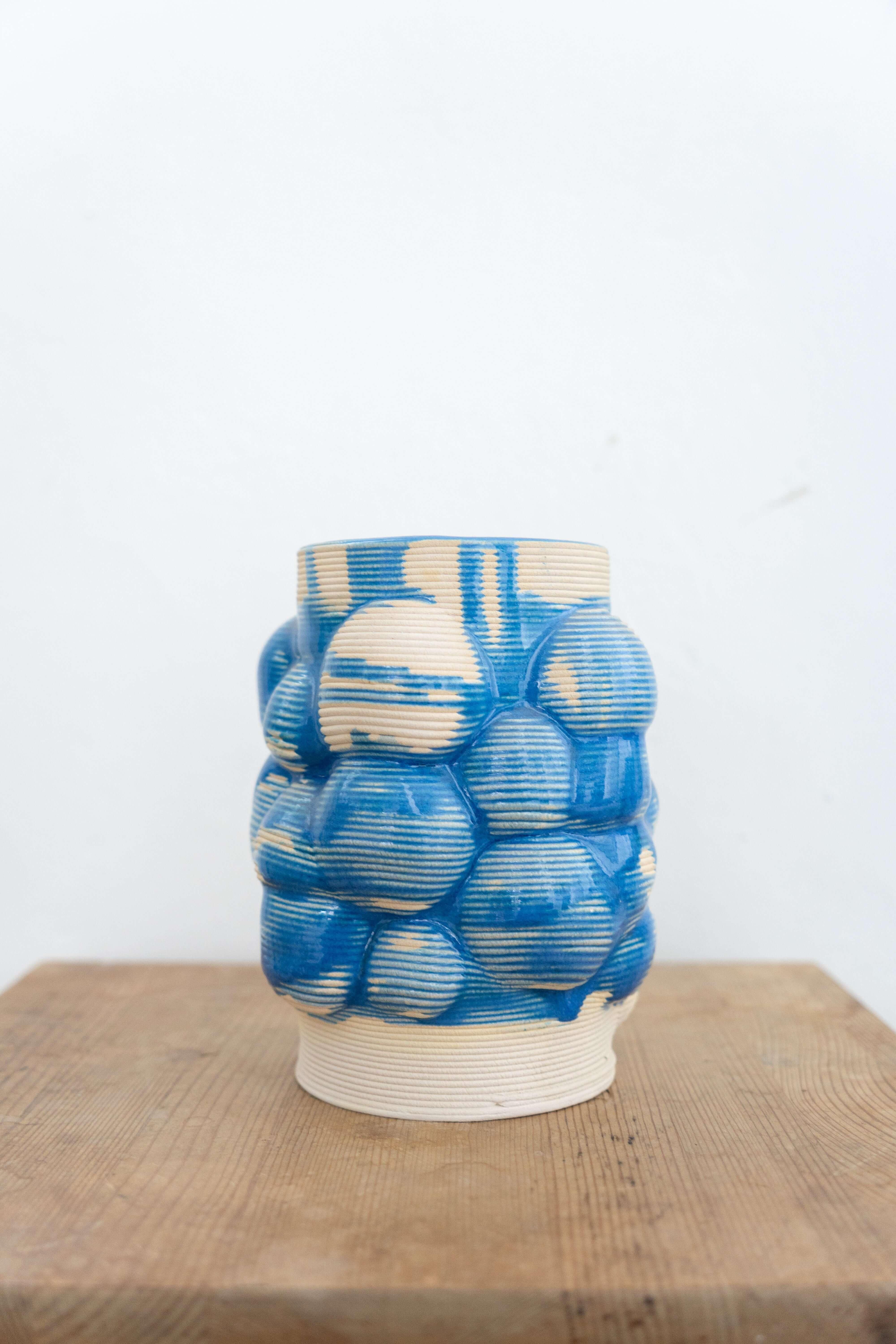 SuperForma Bolle 06 vaso ceramica smalto azzurro