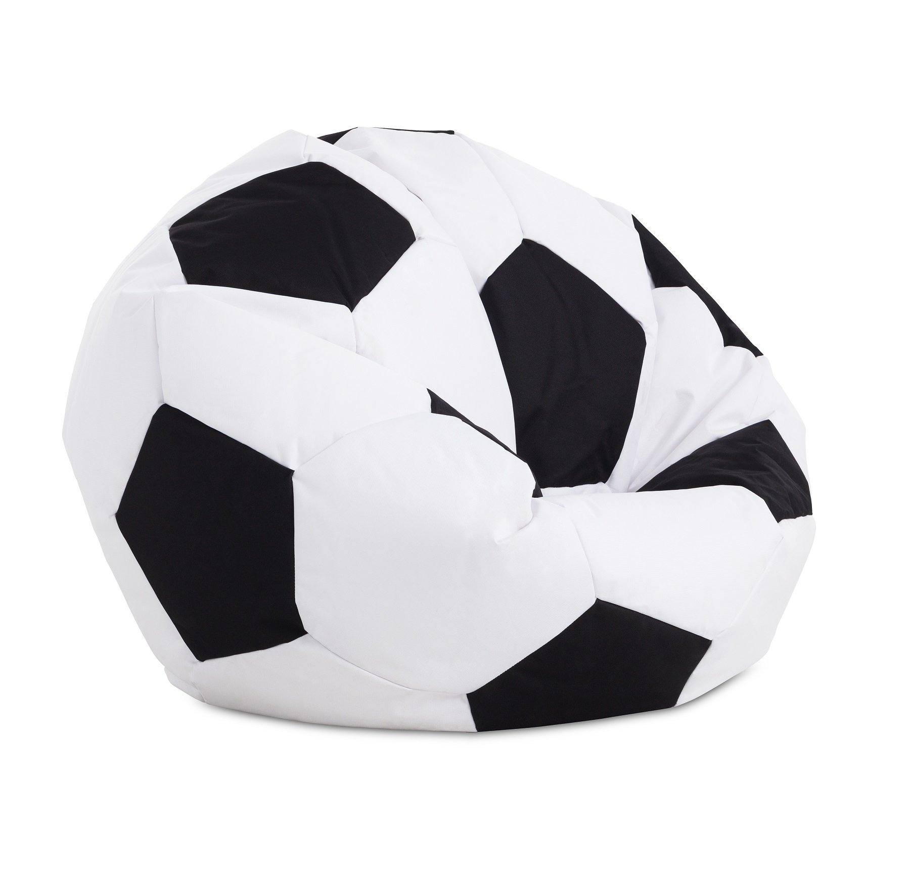 Textilhome Football Pouf Pallone Calcio 90 cm Marrone Nero