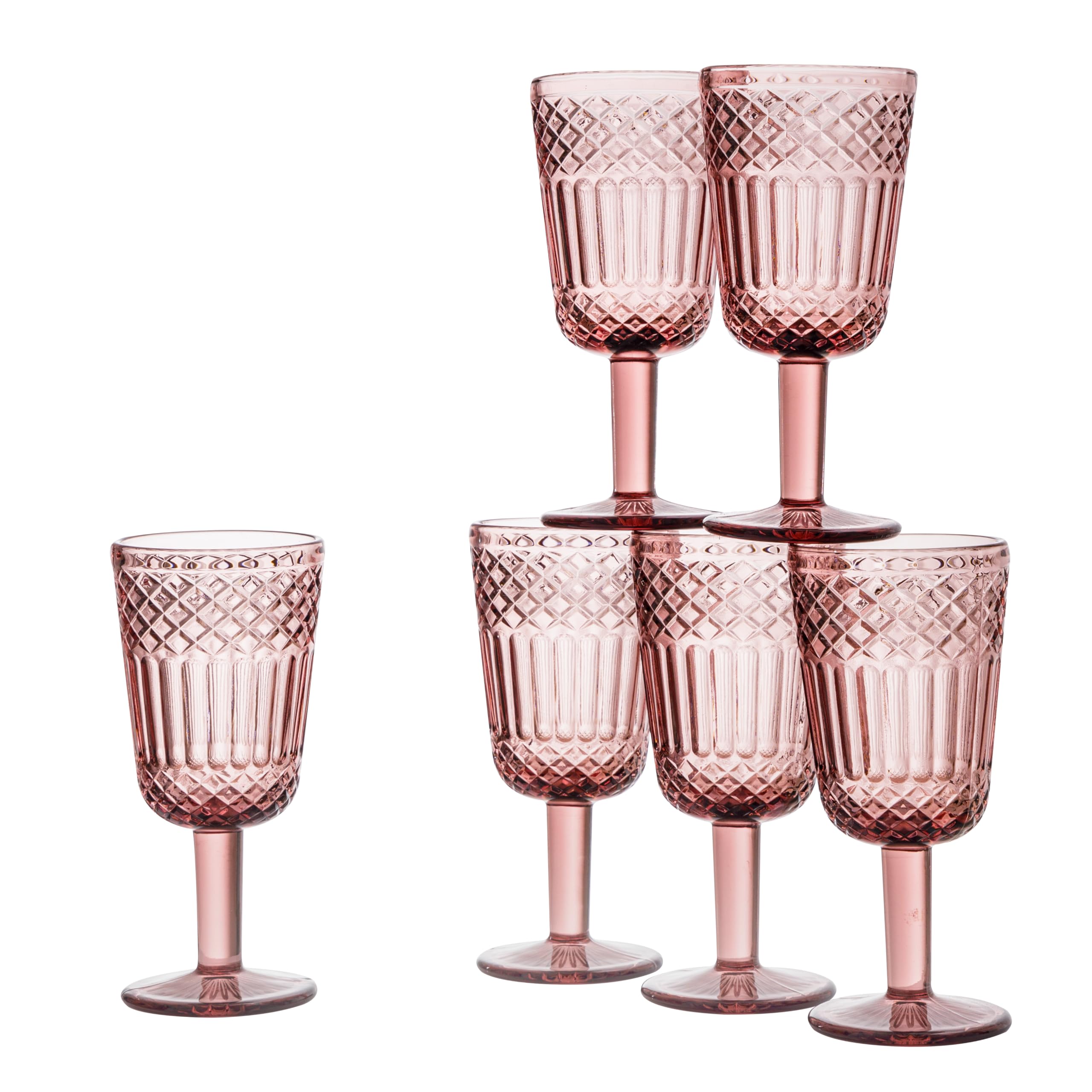 Baroni Home calici vetro blu 6 pezzi 25 cl