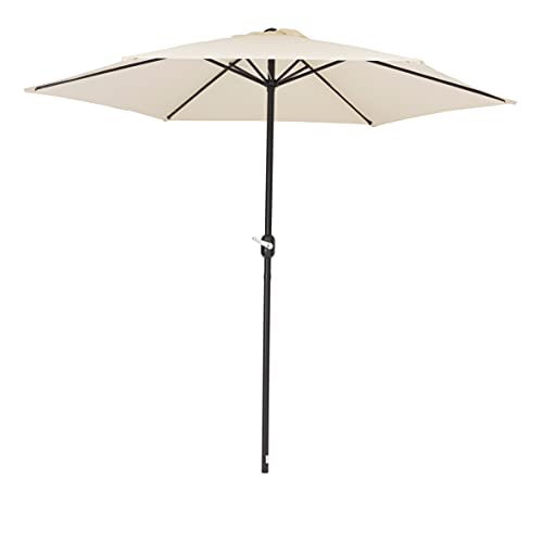 Baroni Home ombrellone da giardino bianco Ø 270 cm palo centrale
