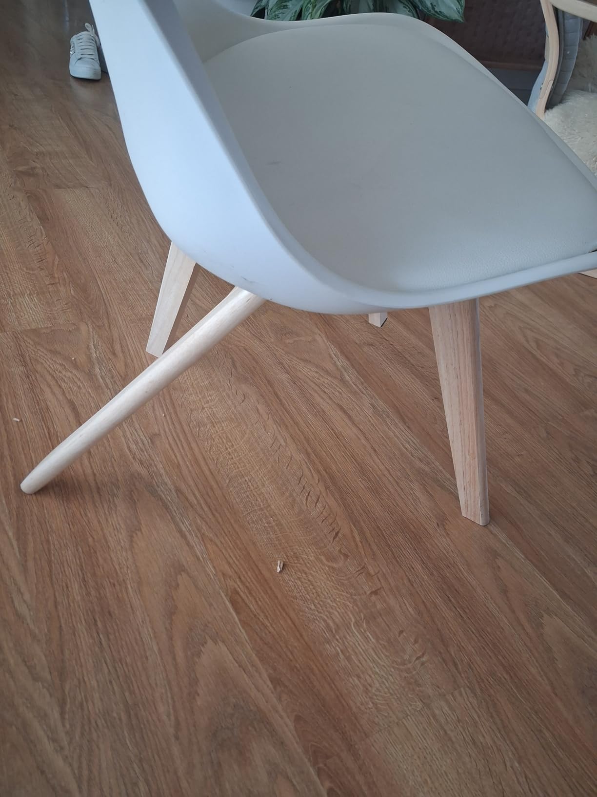 Baroni Home Set 4 Sedie Bianche Gambe Legno 54x46x82 cm