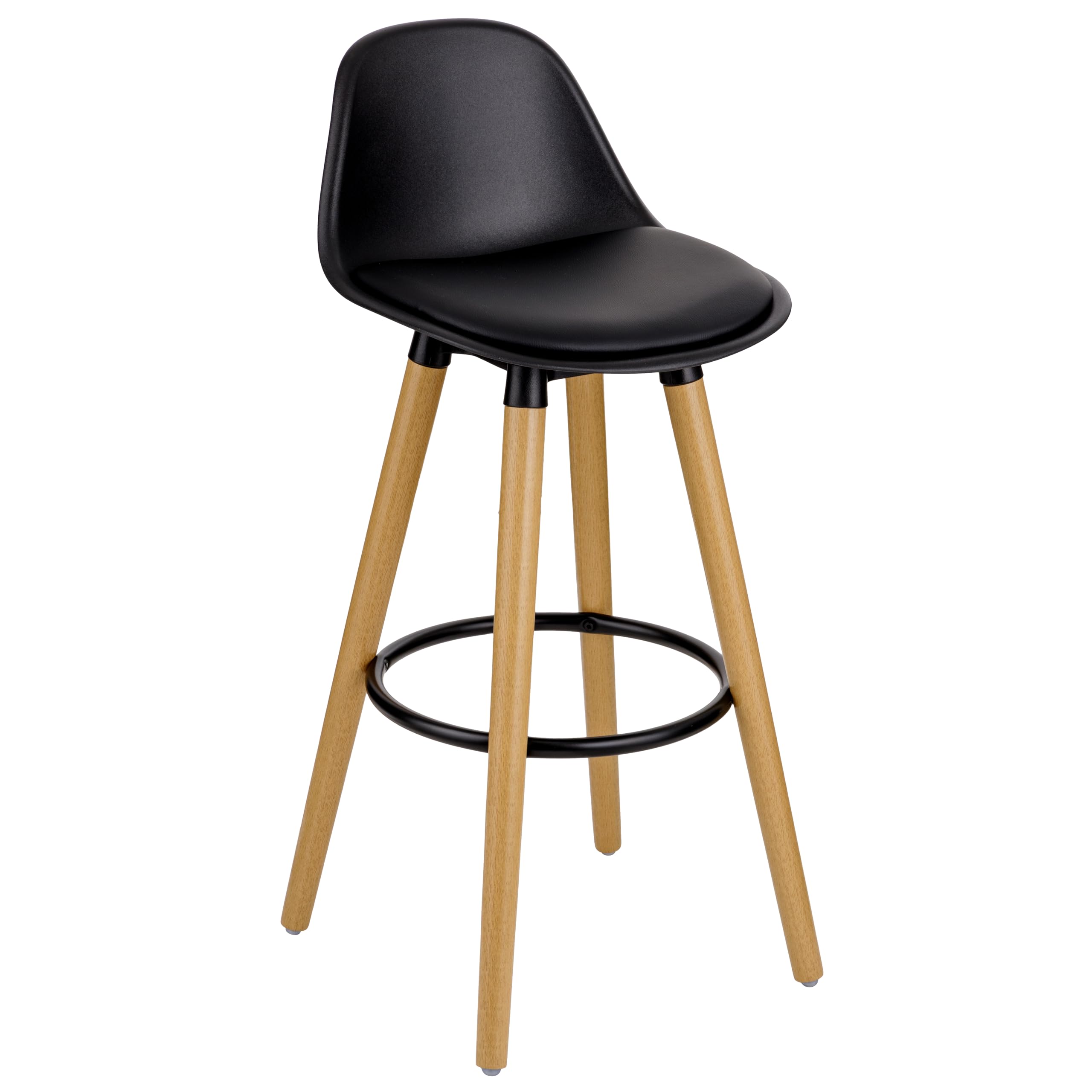 Baroni Home sgabello nero 2 pezzi schienale