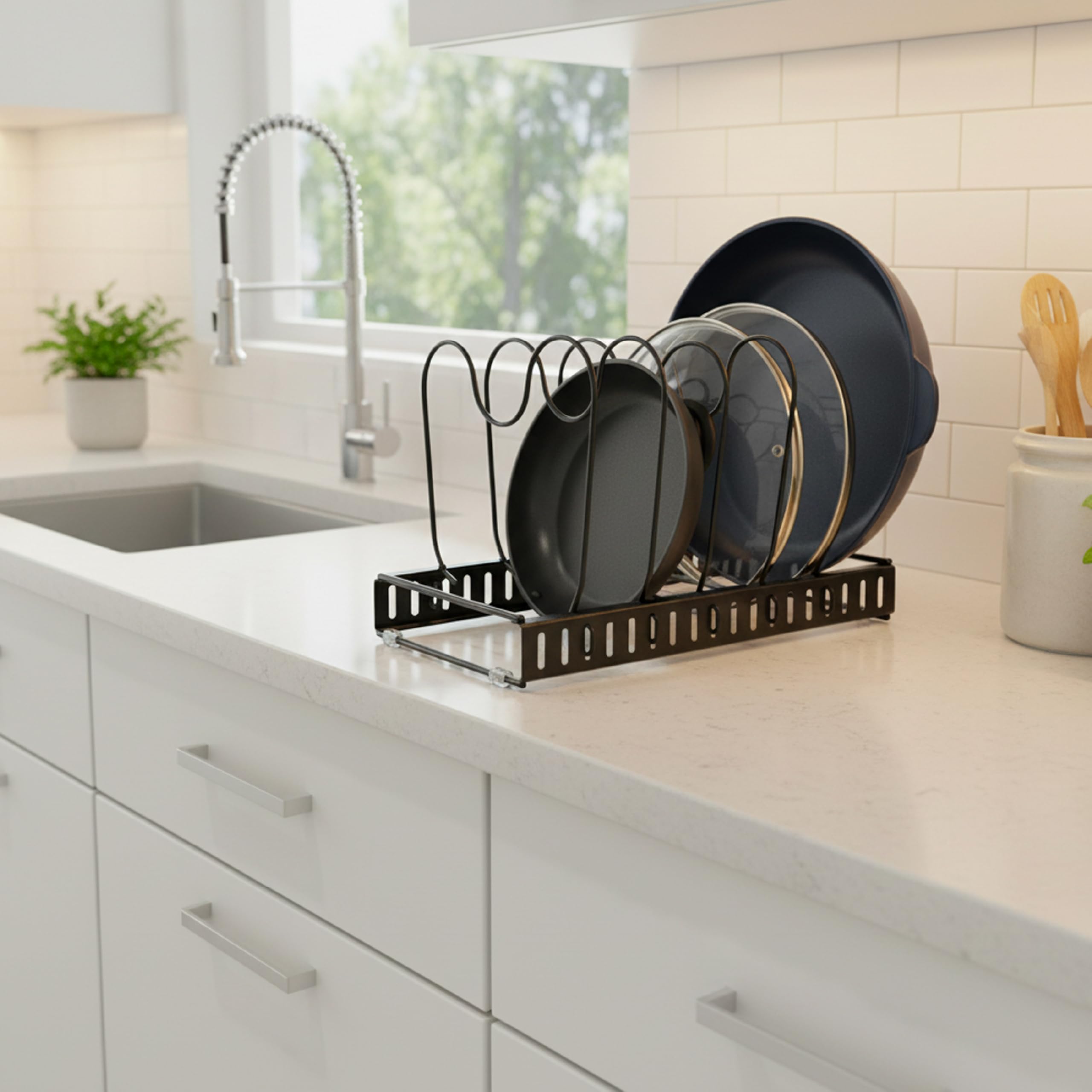 Baroni Home Scolapiatti Metallo Nero 18x30x18,5 cm 5 divisori