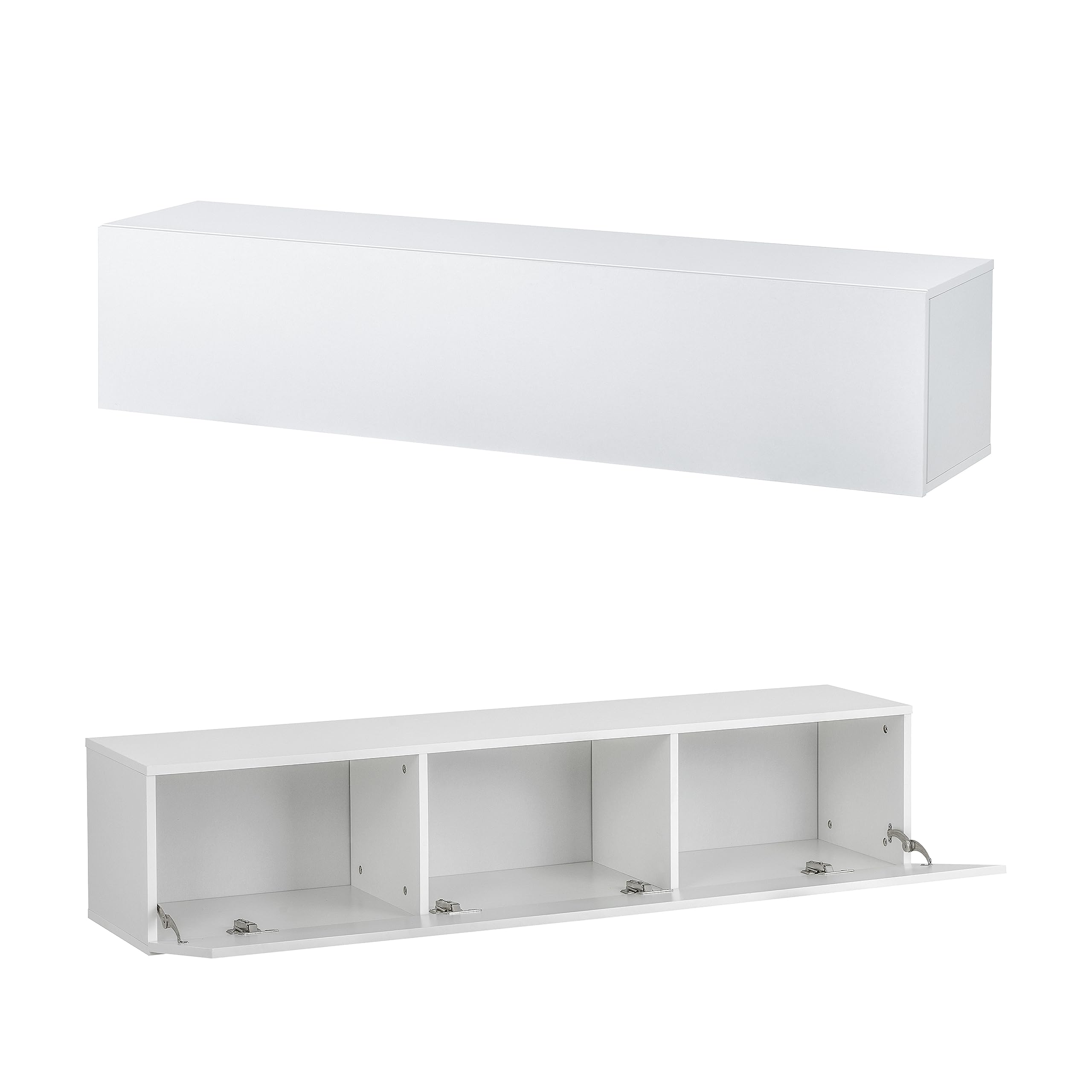 Baroni Home mobile TV sospeso 3 cassetti bianco 140 cm MDF