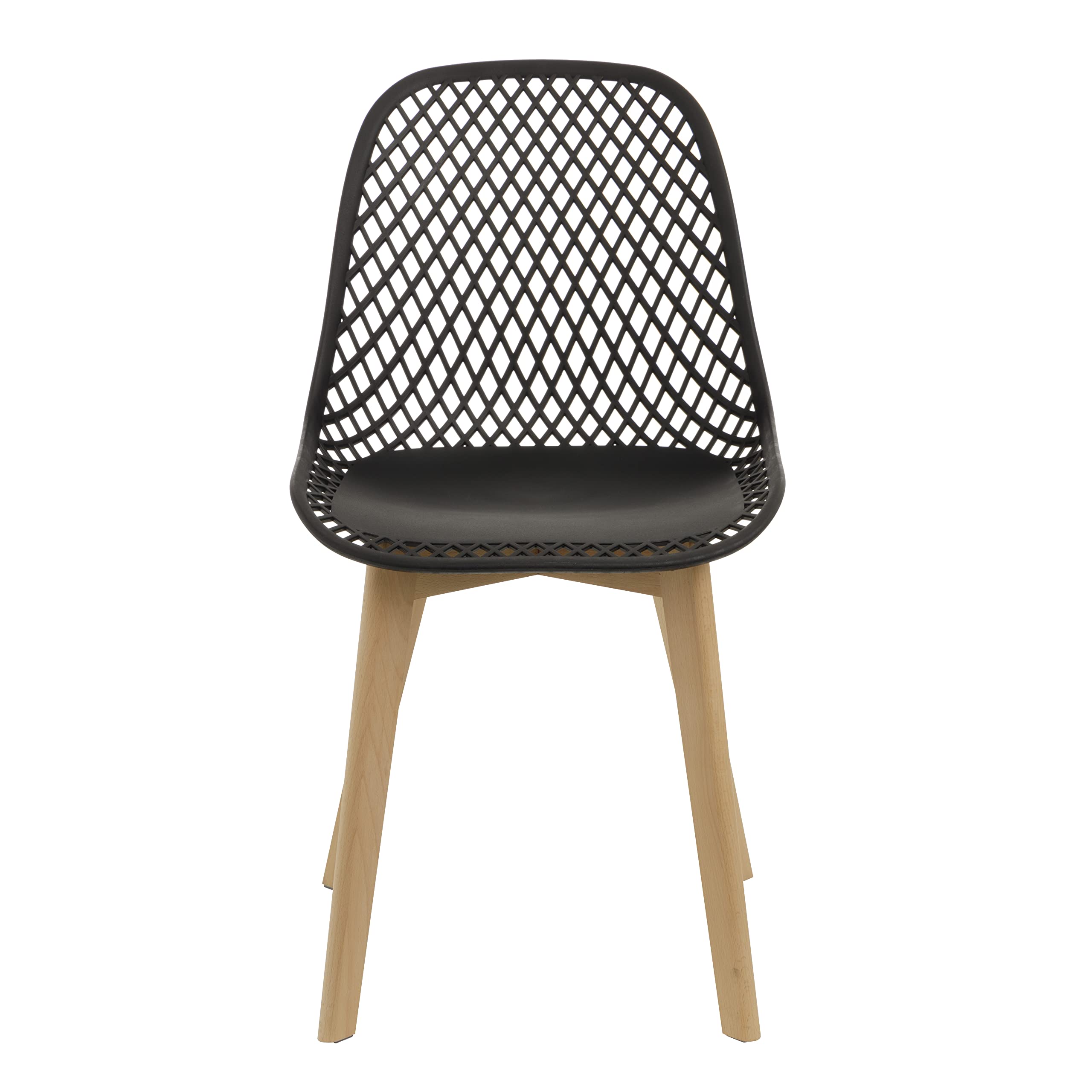 Baroni Home Sedia Moderna Nera Gambe Legno 1 Pezzo