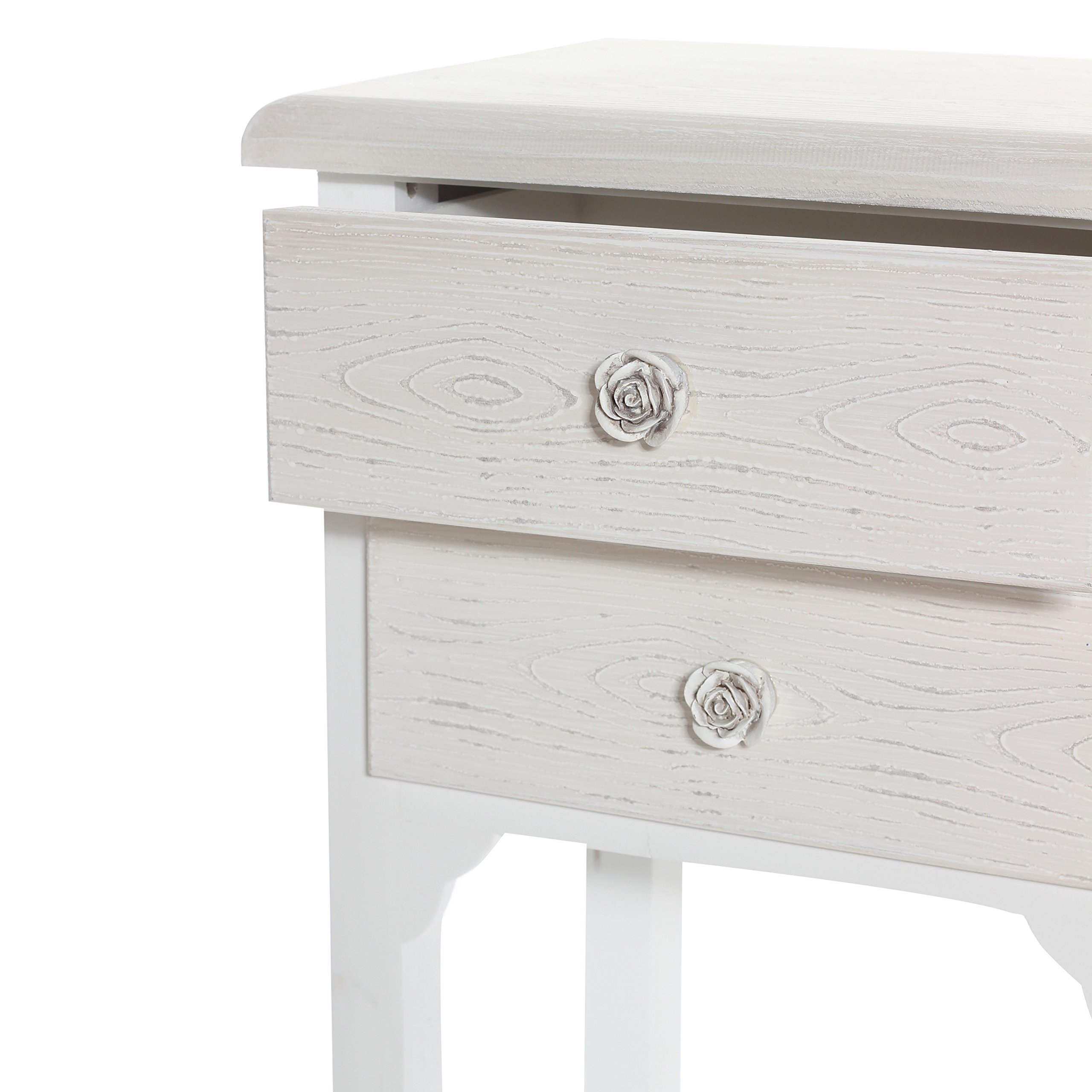 Baroni Home Montemaggi comodino 2 cassetti bianco 37x26x70