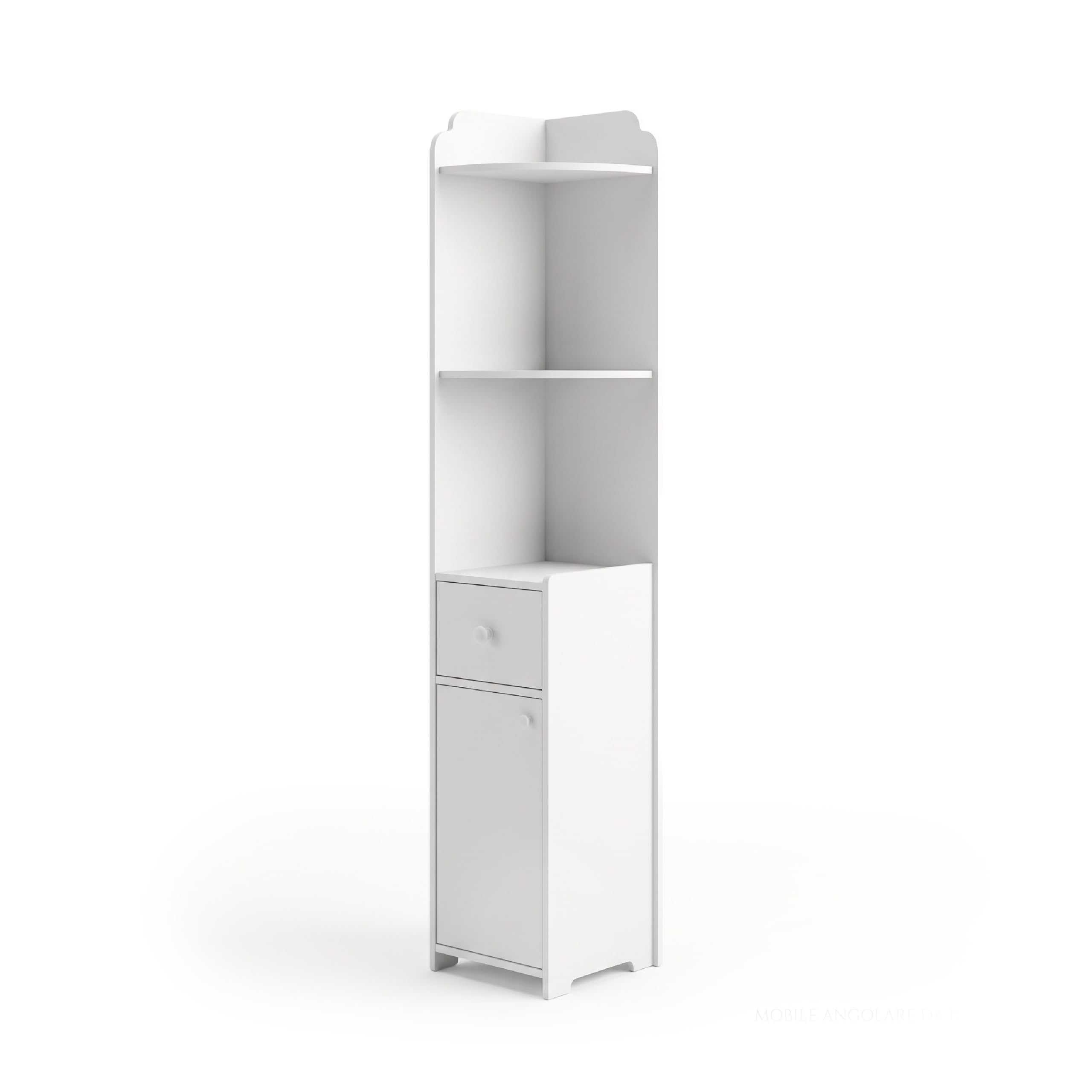 Baroni Home Colonna Angolare Bagno 1 Anta 1 Cassetto 22x22x120 cm